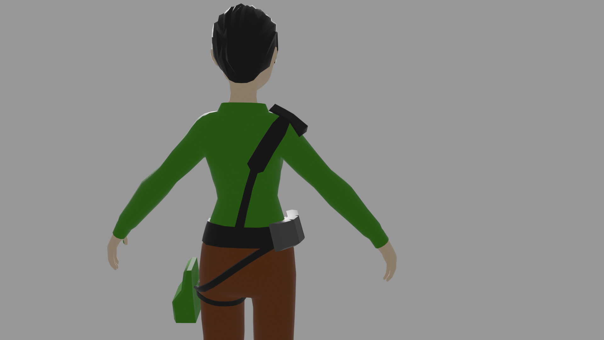 low poly female character Low-poly 3D model_3