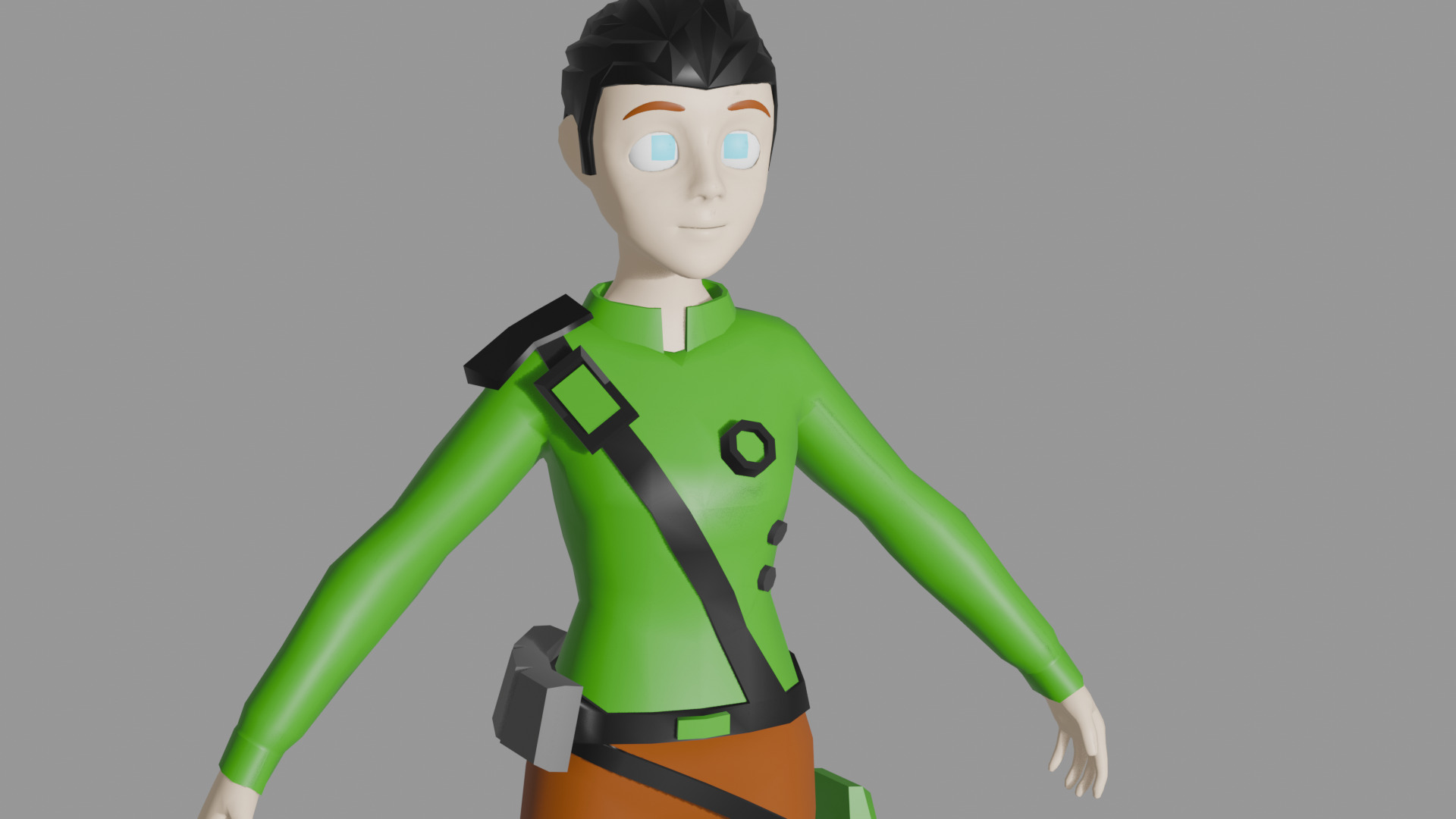 low poly female character Low-poly 3D model_2