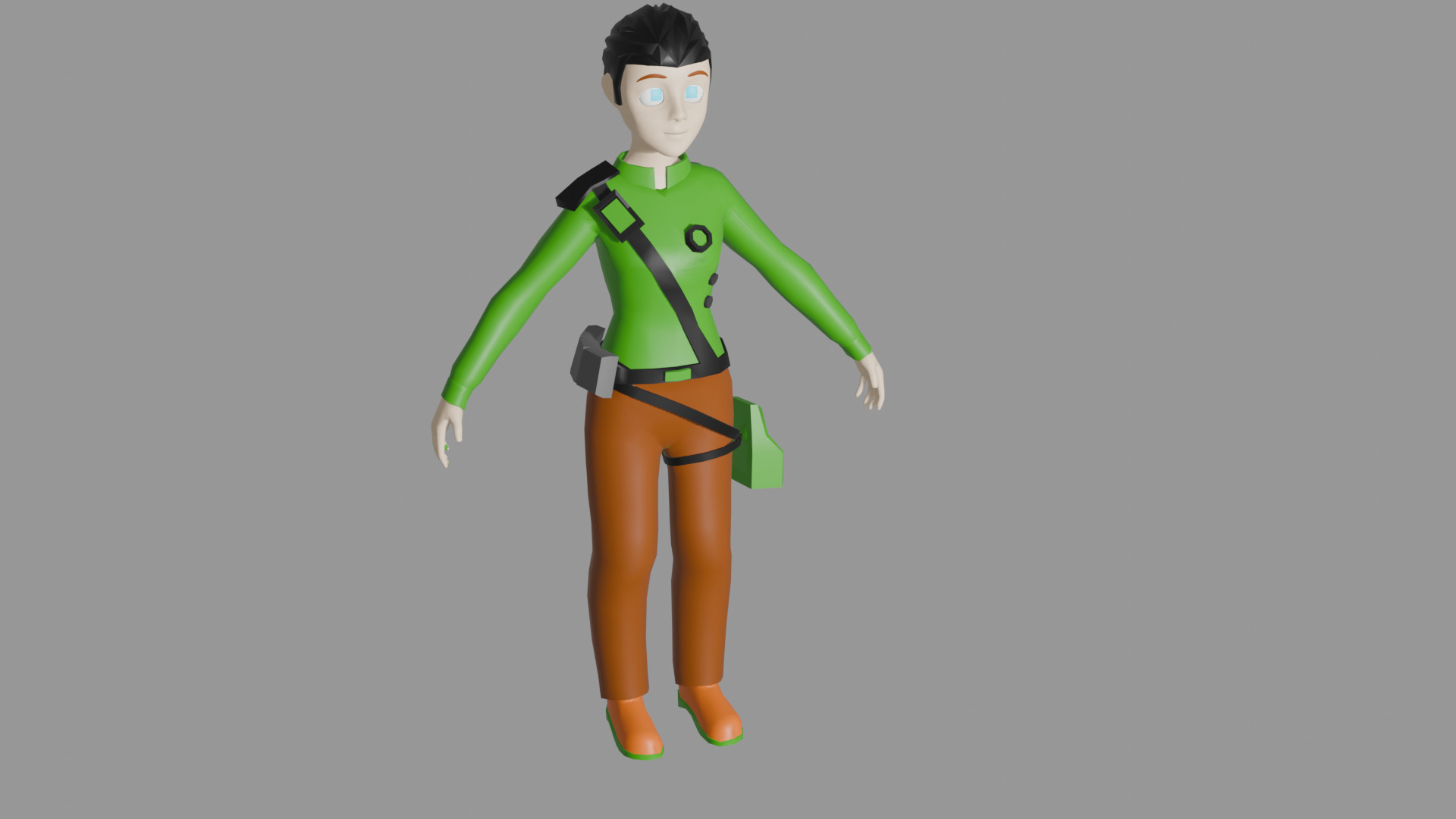 low poly female character Low-poly 3D model_1