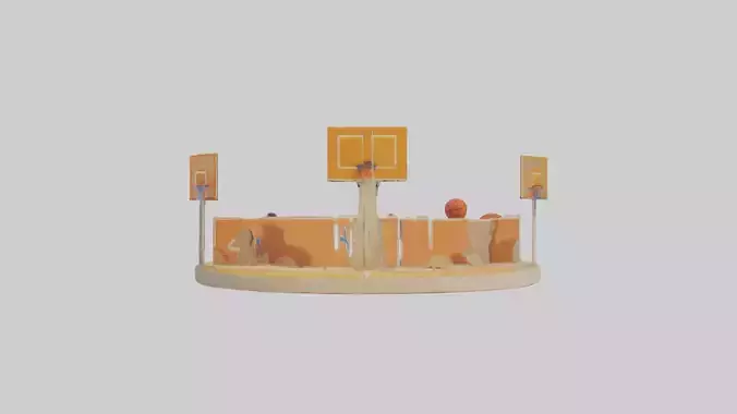 Cartoon Basketball Court model 3D model