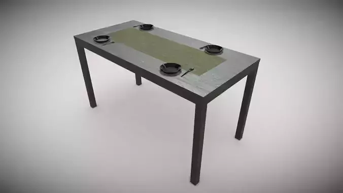 Dark Wood Dining Table 