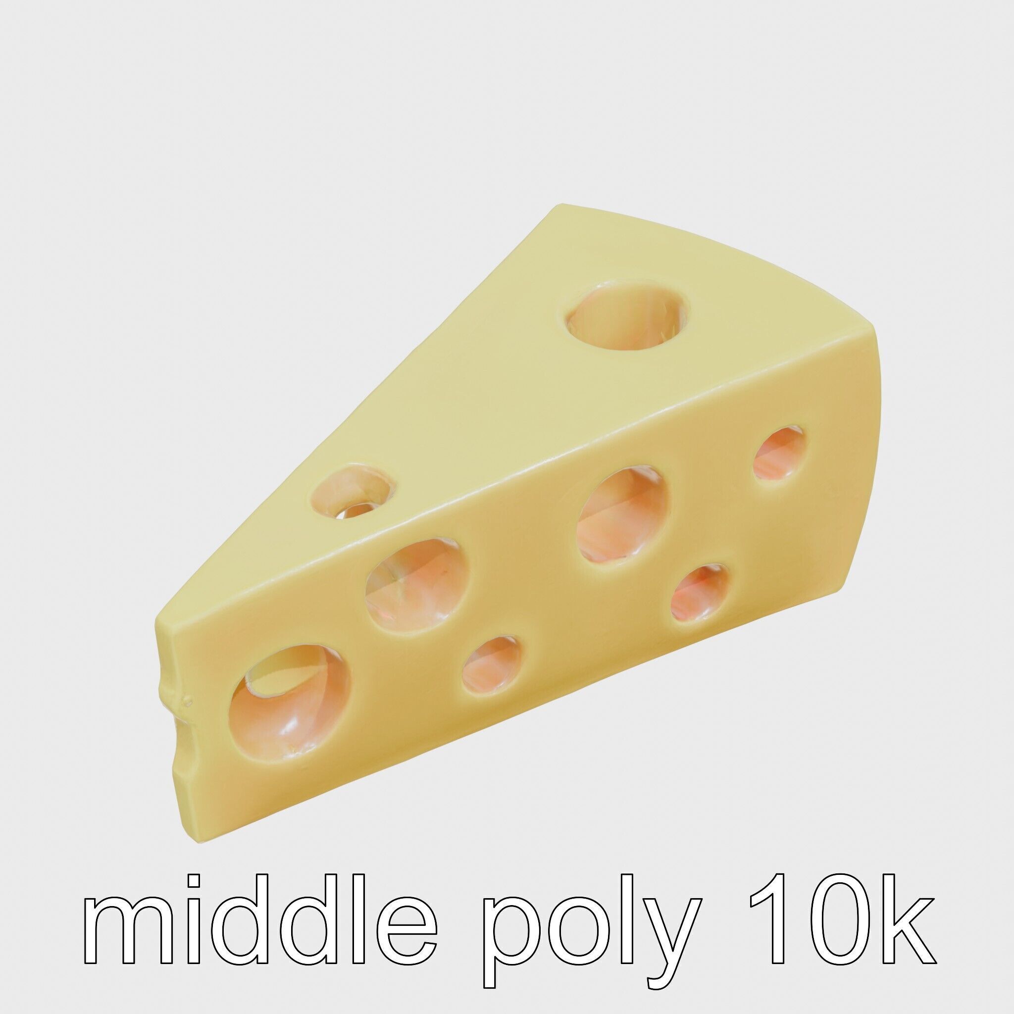 Cartoon Cheese Slice Stylized model pack Low-poly 3D model_12