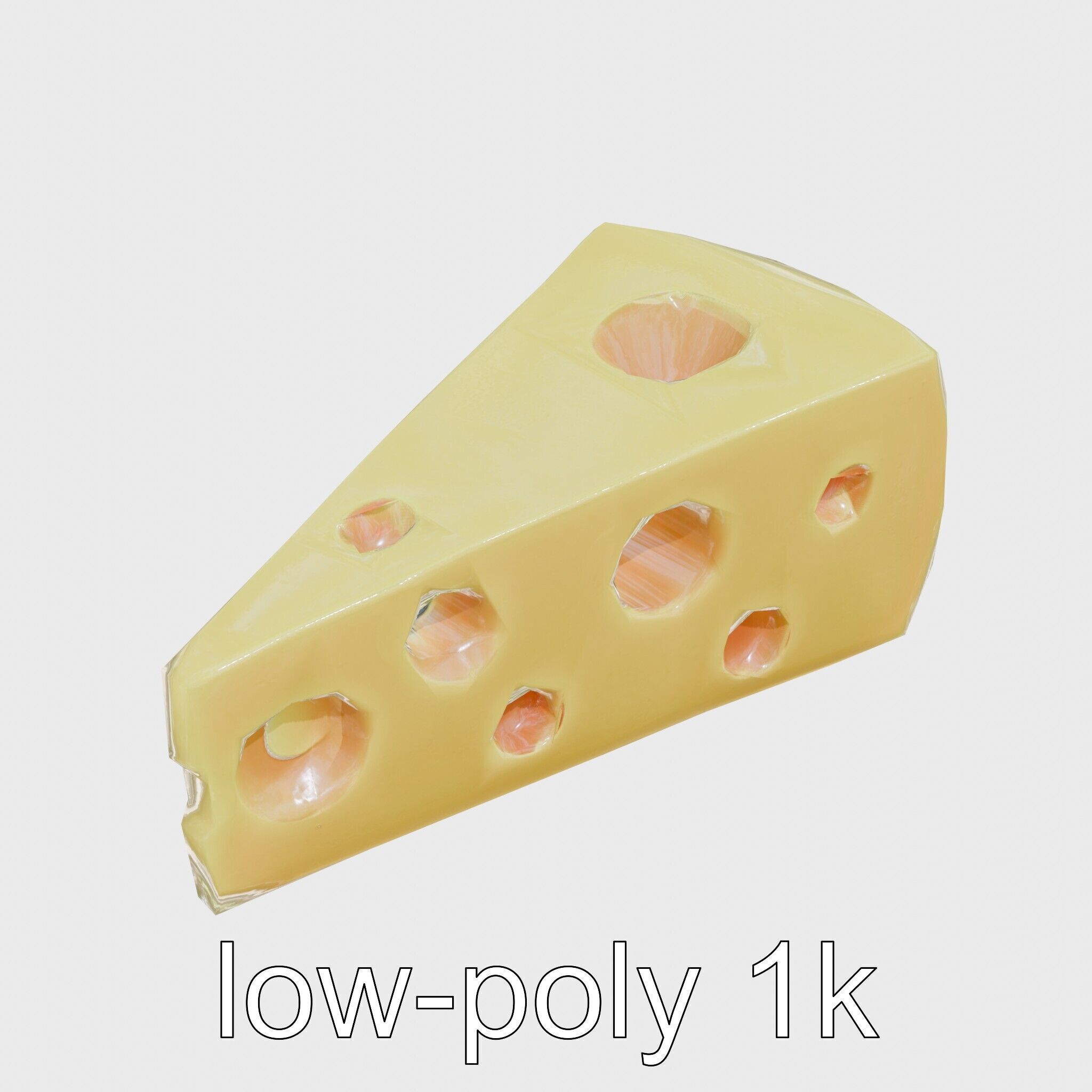 Cartoon Cheese Slice Stylized model pack Low-poly 3D model_13