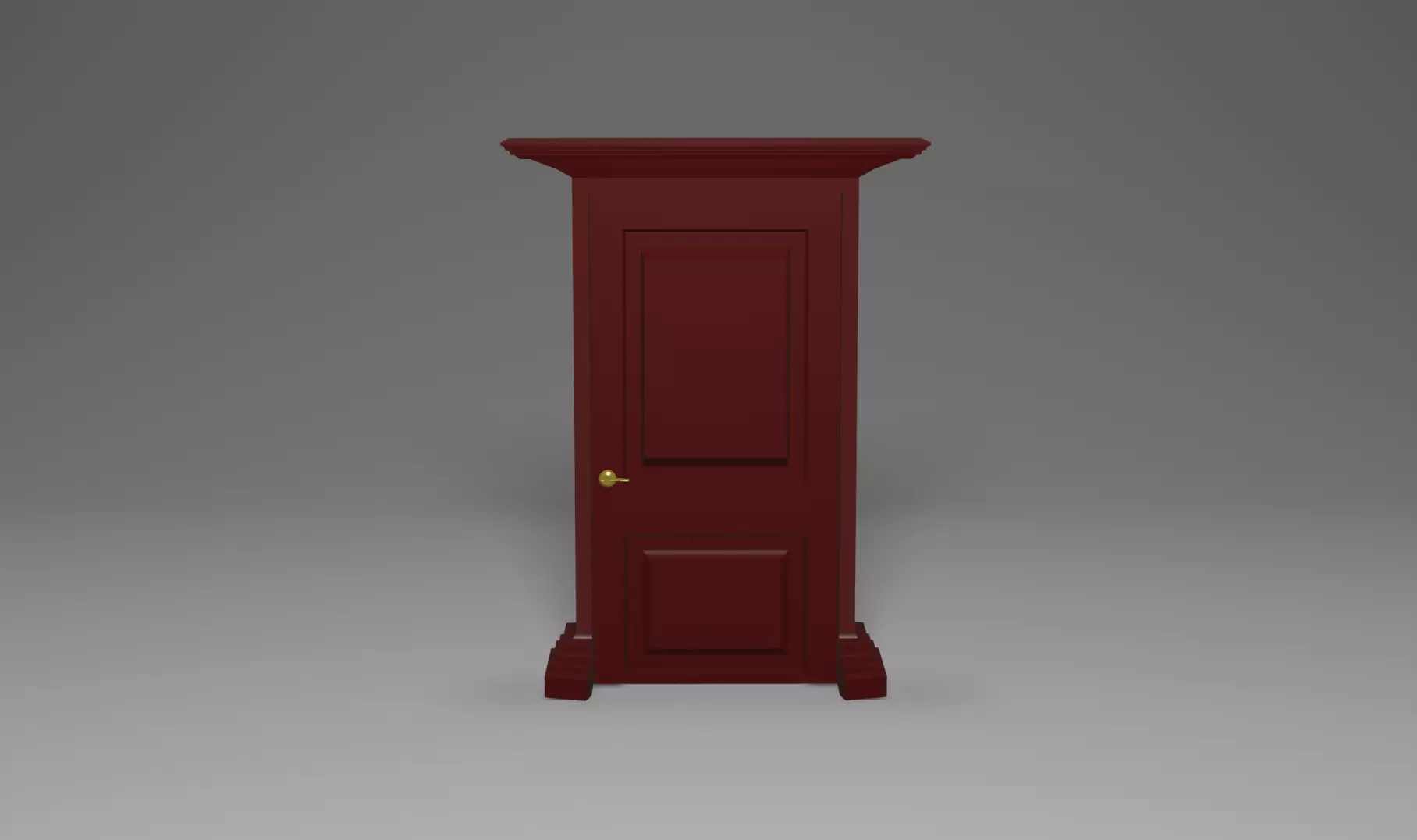 Classic Wooden Door RAL 3003 Low-poly 3D model