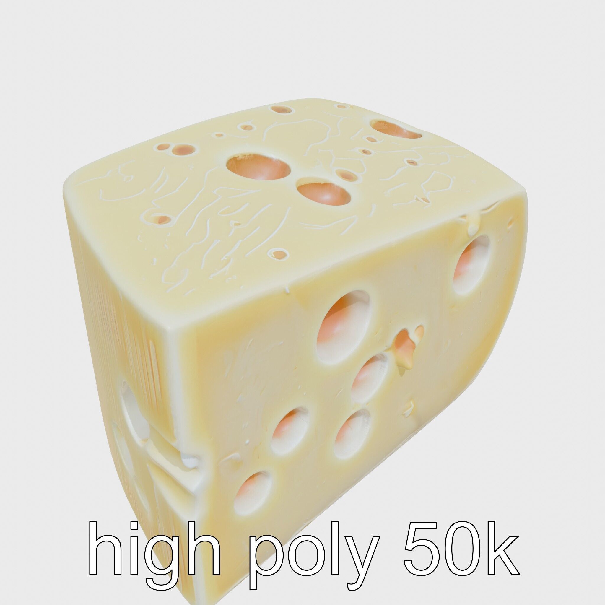 Swiss Cheese Wheel with Large Holes model pack Low-poly 3D model_23
