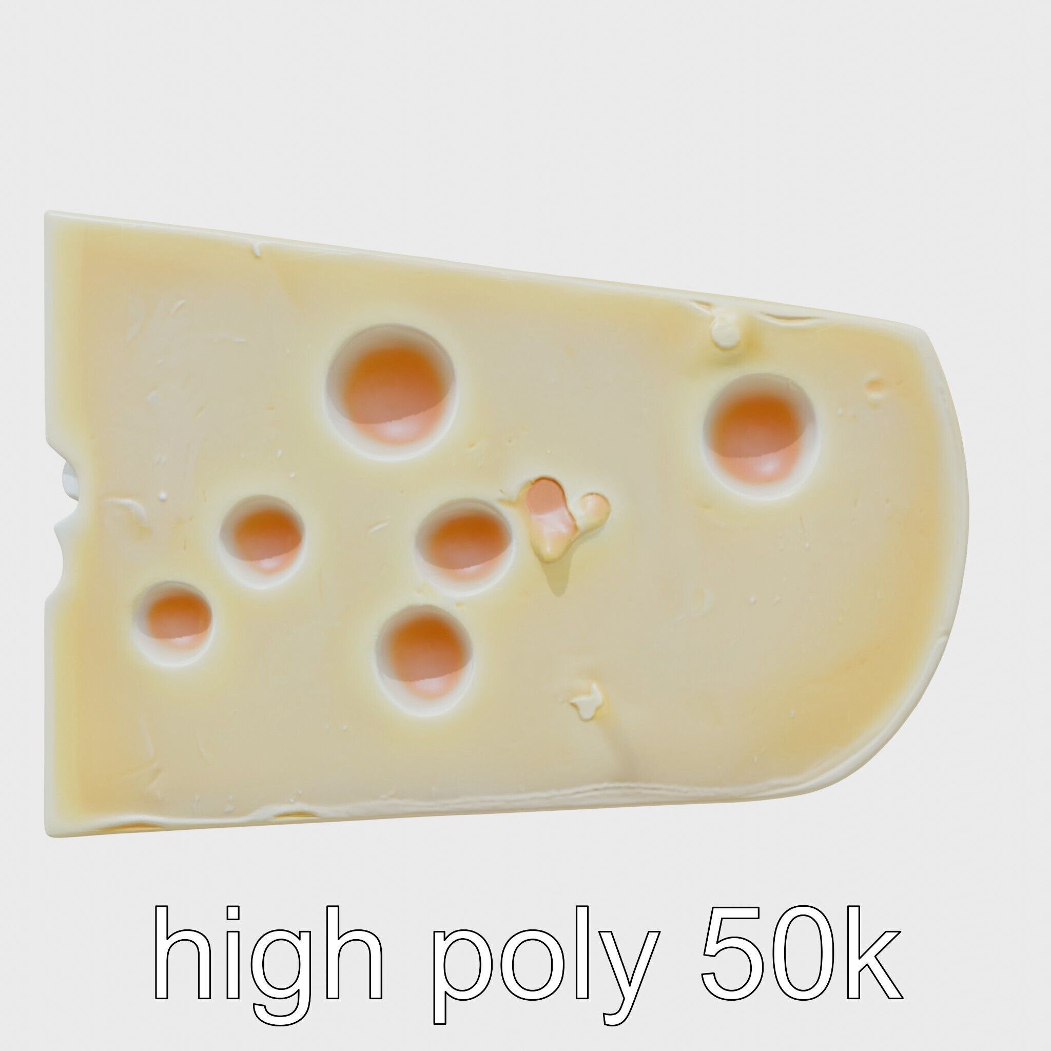 Swiss Cheese Wheel with Large Holes model pack Low-poly 3D model_22