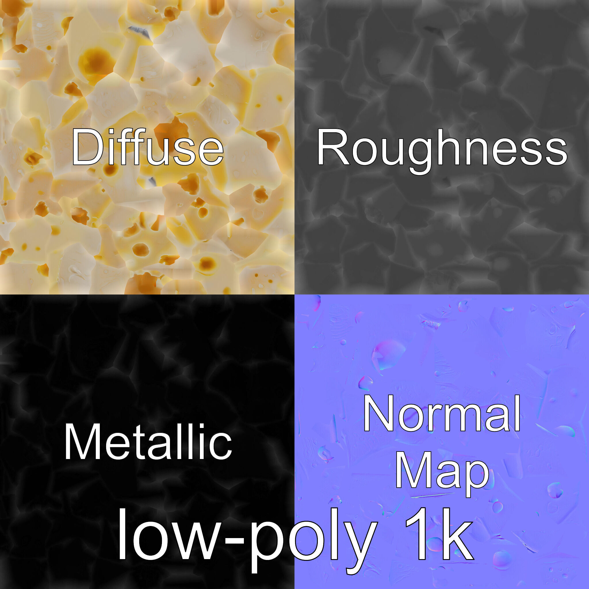 Swiss Cheese Wheel with Large Holes model pack Low-poly 3D model_4