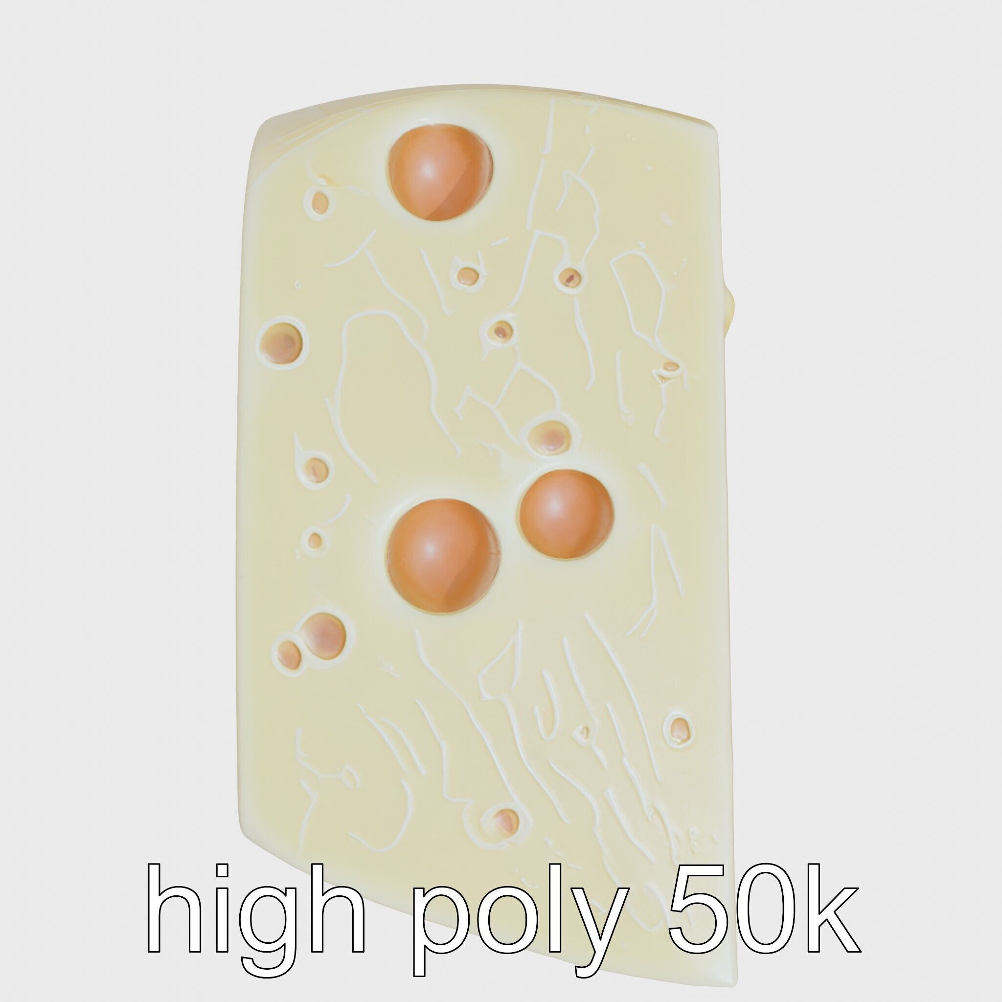 Swiss Cheese Wheel with Large Holes model pack Low-poly 3D model_5
