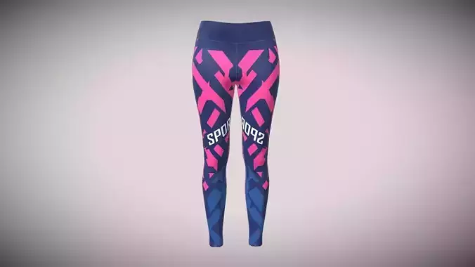 Girls Sports Leggings-SPORTY In Low Poly Low-poly 3D model