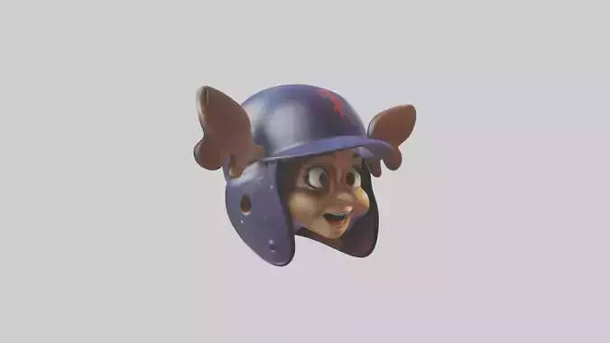 Cartoon Batting Helmet model 3D model