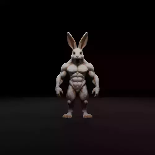 Anthropomorphic Rig-Ready Rabbit for Games Animation Low-poly 3D model