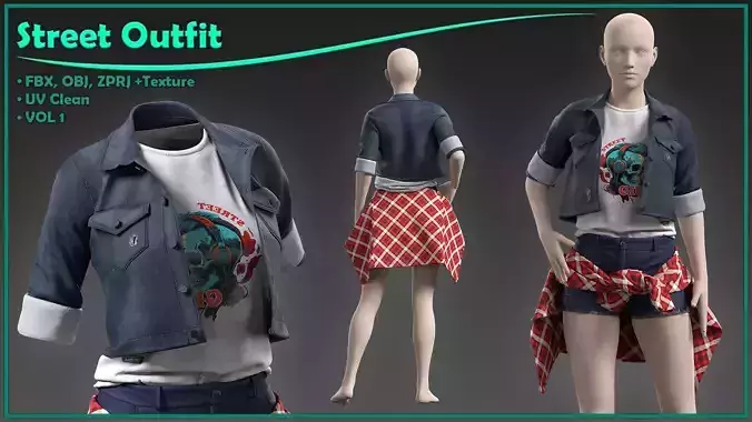 female street outfit with texture