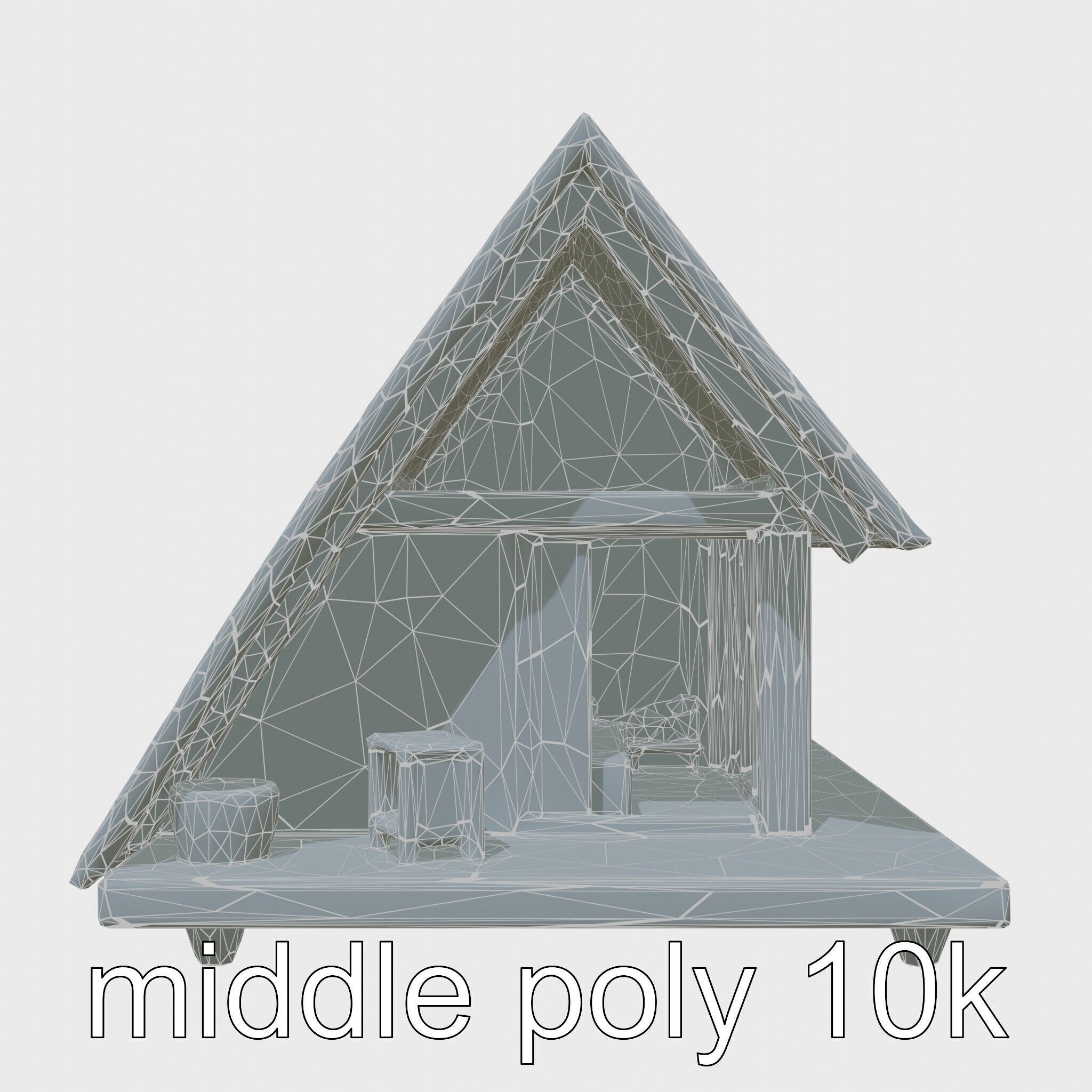 Scandinavian A-frame Cabin 3D model pack Low-poly 3D model_21
