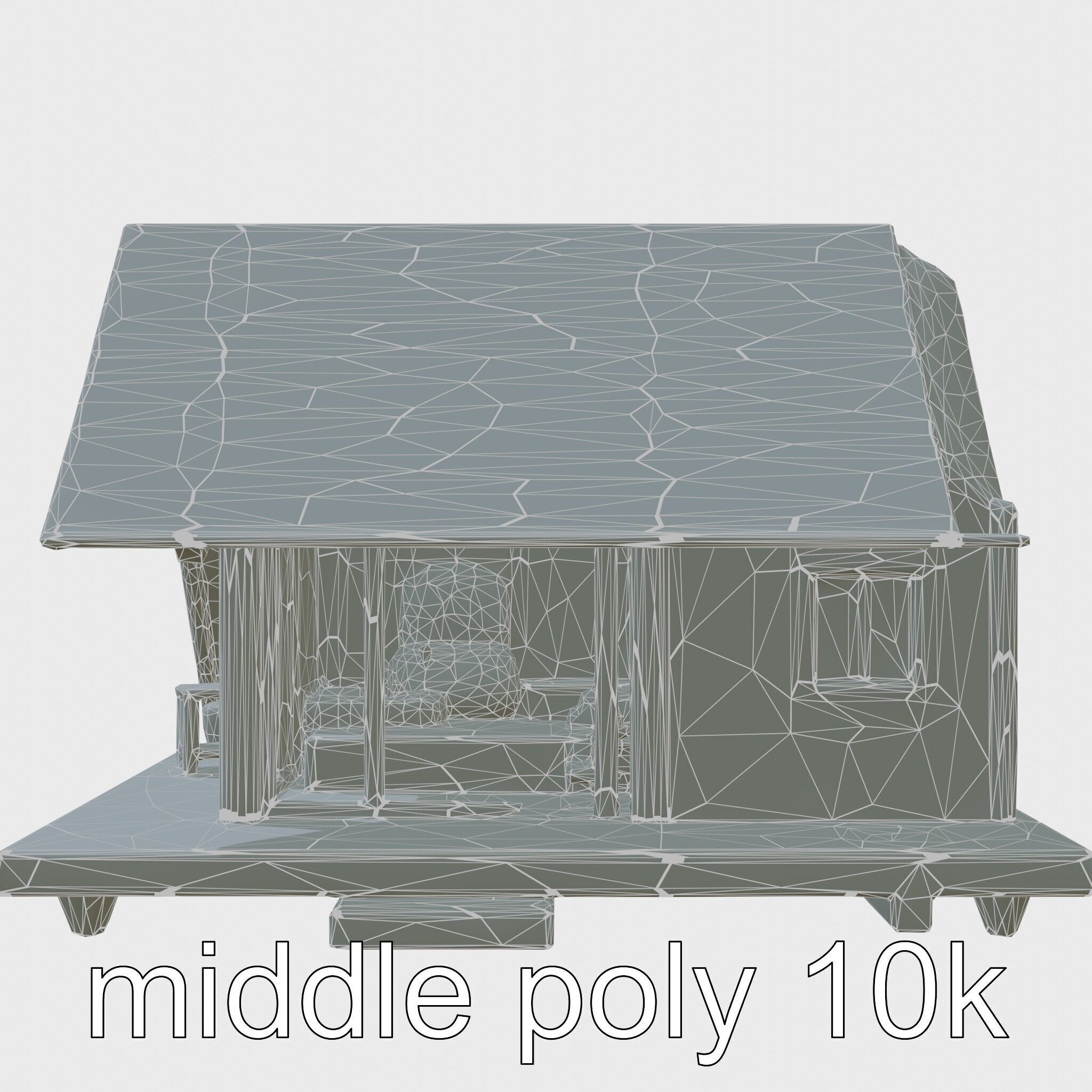 Scandinavian A-frame Cabin 3D model pack Low-poly 3D model_32