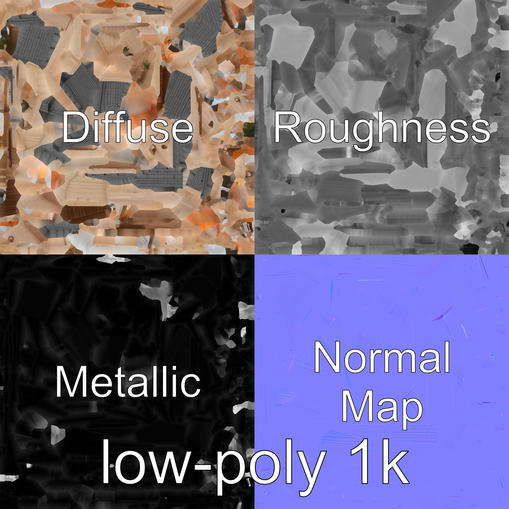 Scandinavian A-frame Cabin 3D model pack Low-poly 3D model_4