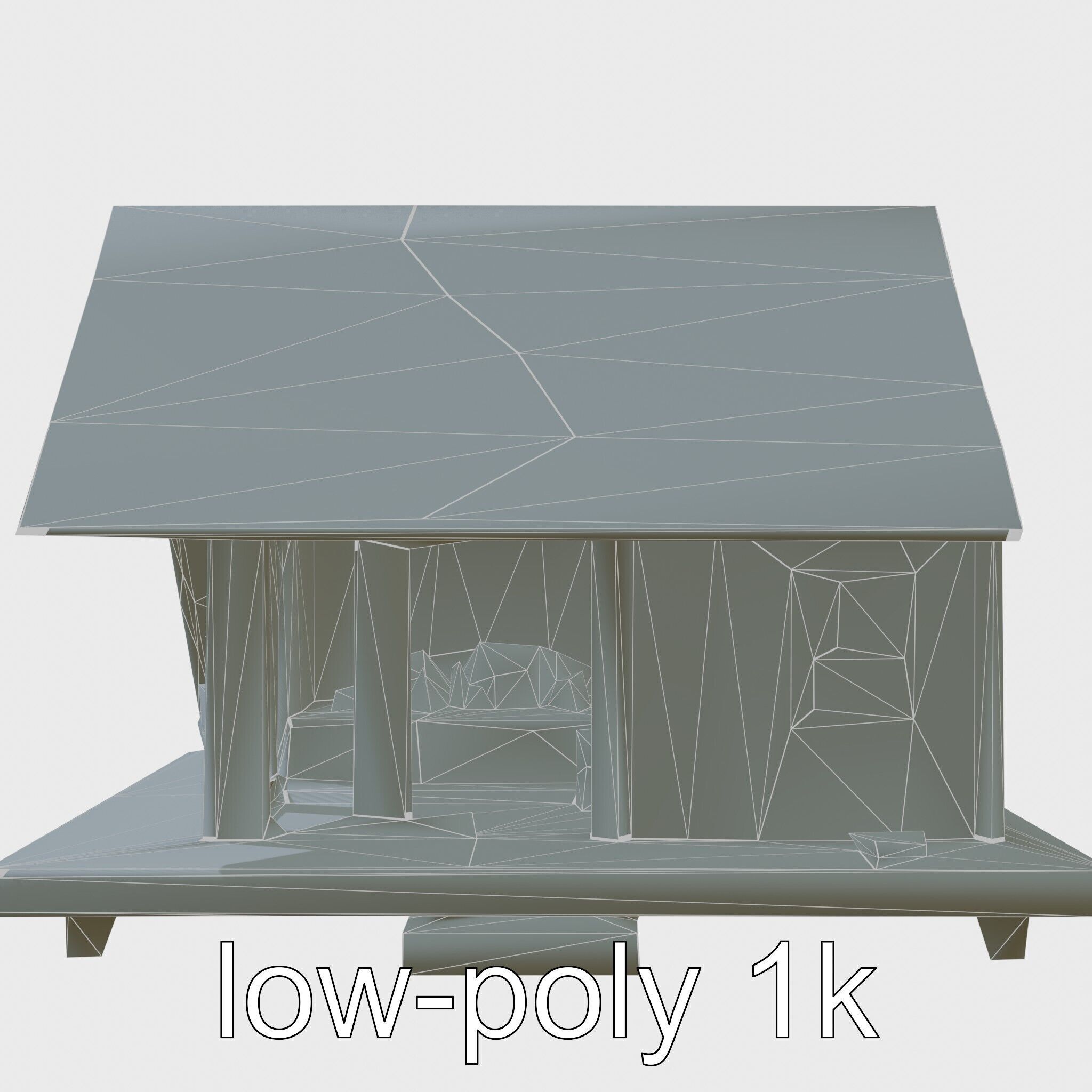 Scandinavian A-frame Cabin 3D model pack Low-poly 3D model_27