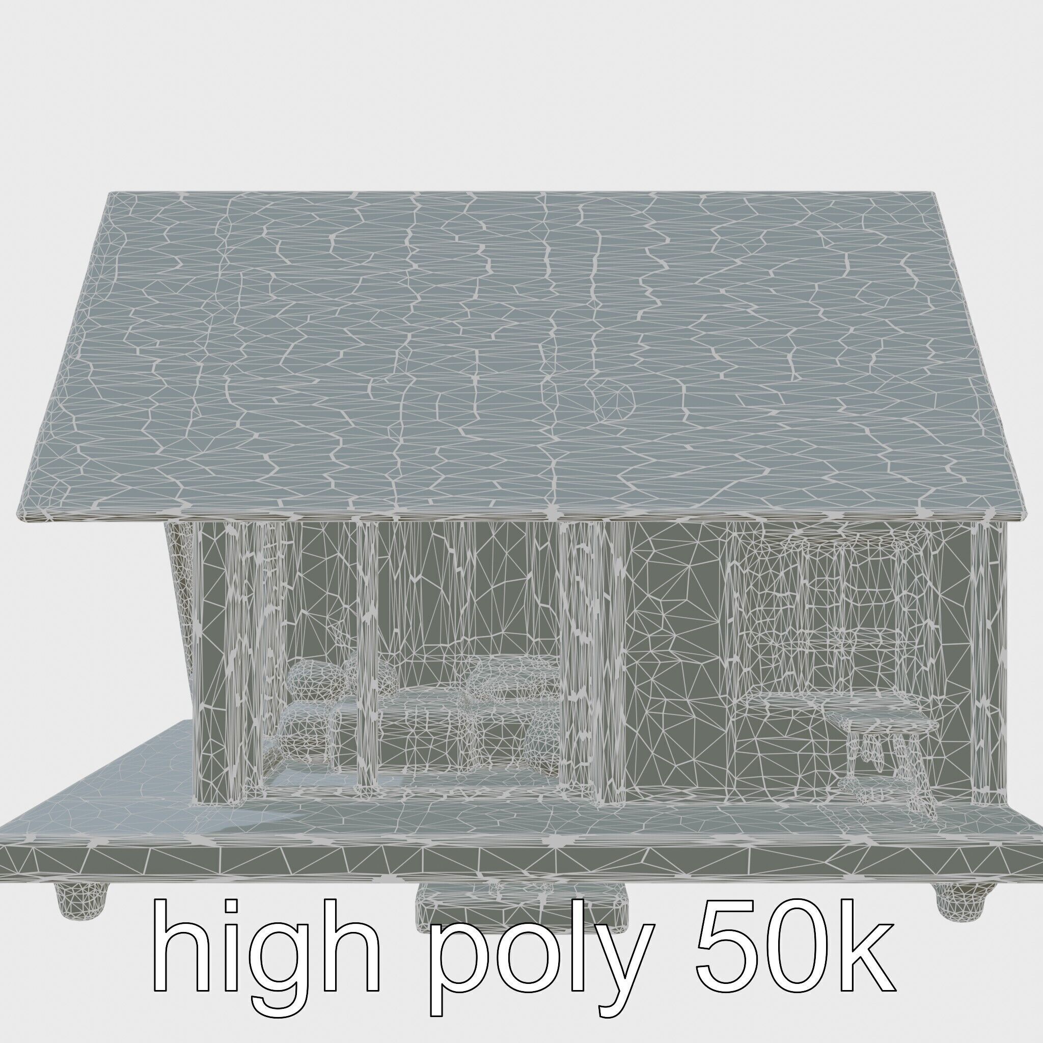 Scandinavian A-frame Cabin 3D model pack Low-poly 3D model_8