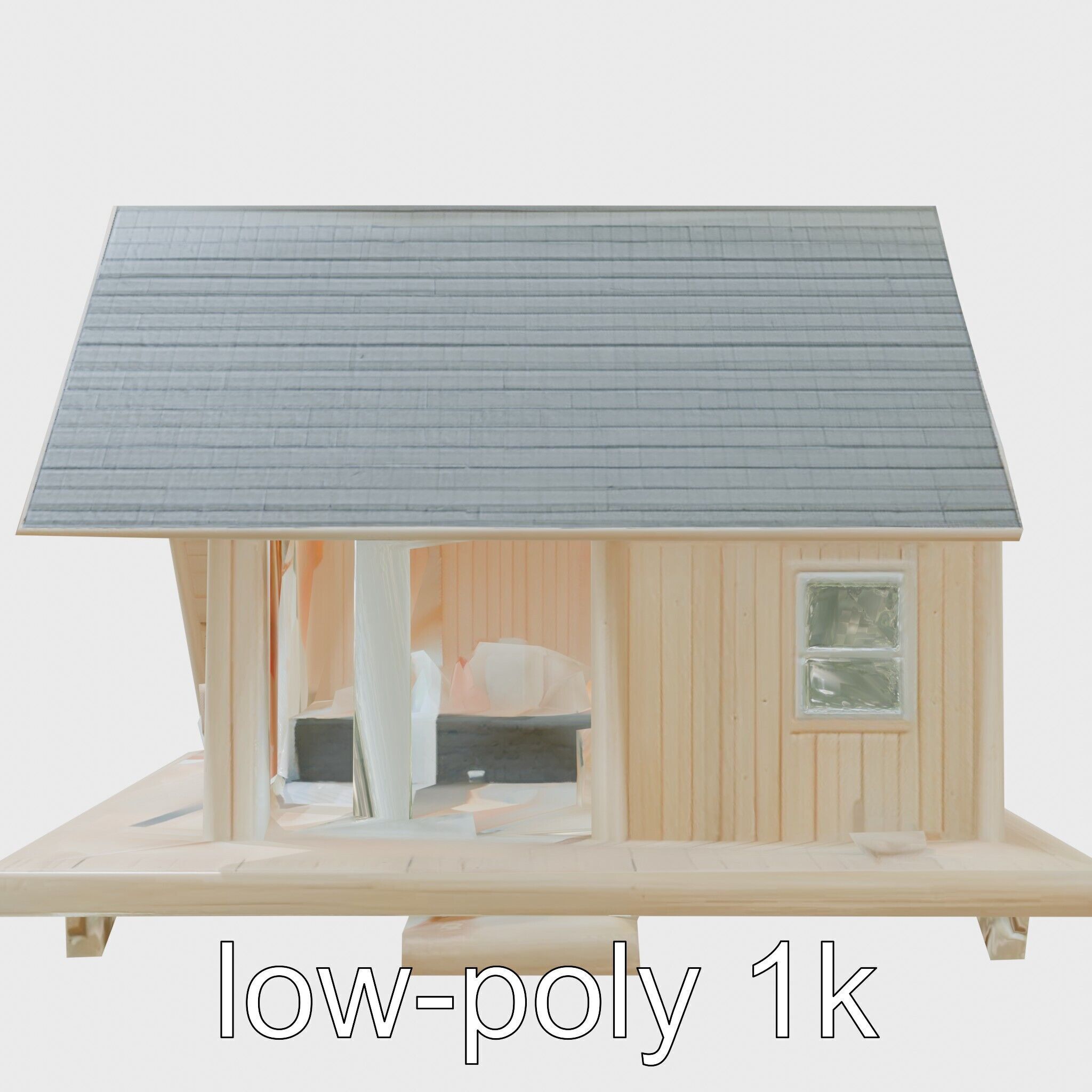 Scandinavian A-frame Cabin 3D model pack Low-poly 3D model_14