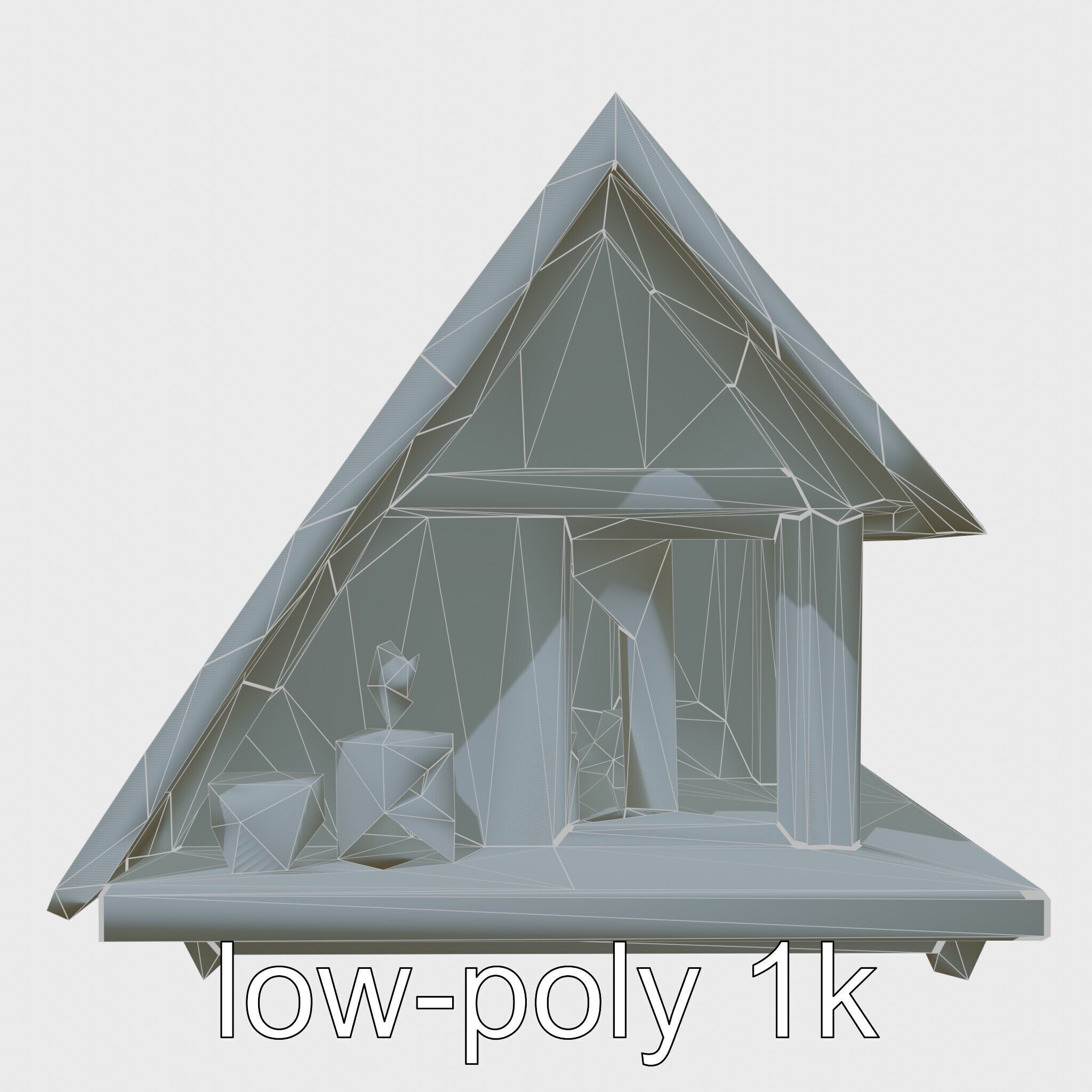 Scandinavian A-frame Cabin 3D model pack Low-poly 3D model_13