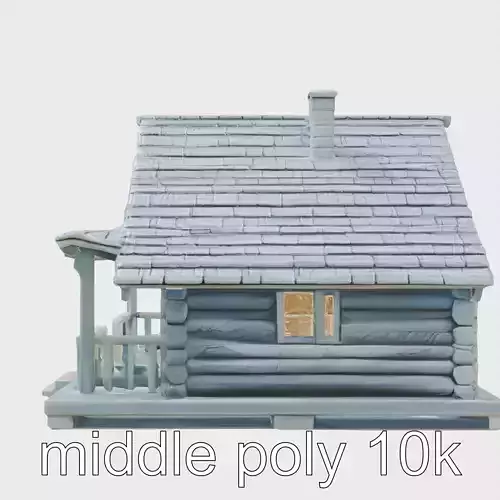 Stylized A-frame Cabin with Glowing Accents model pack