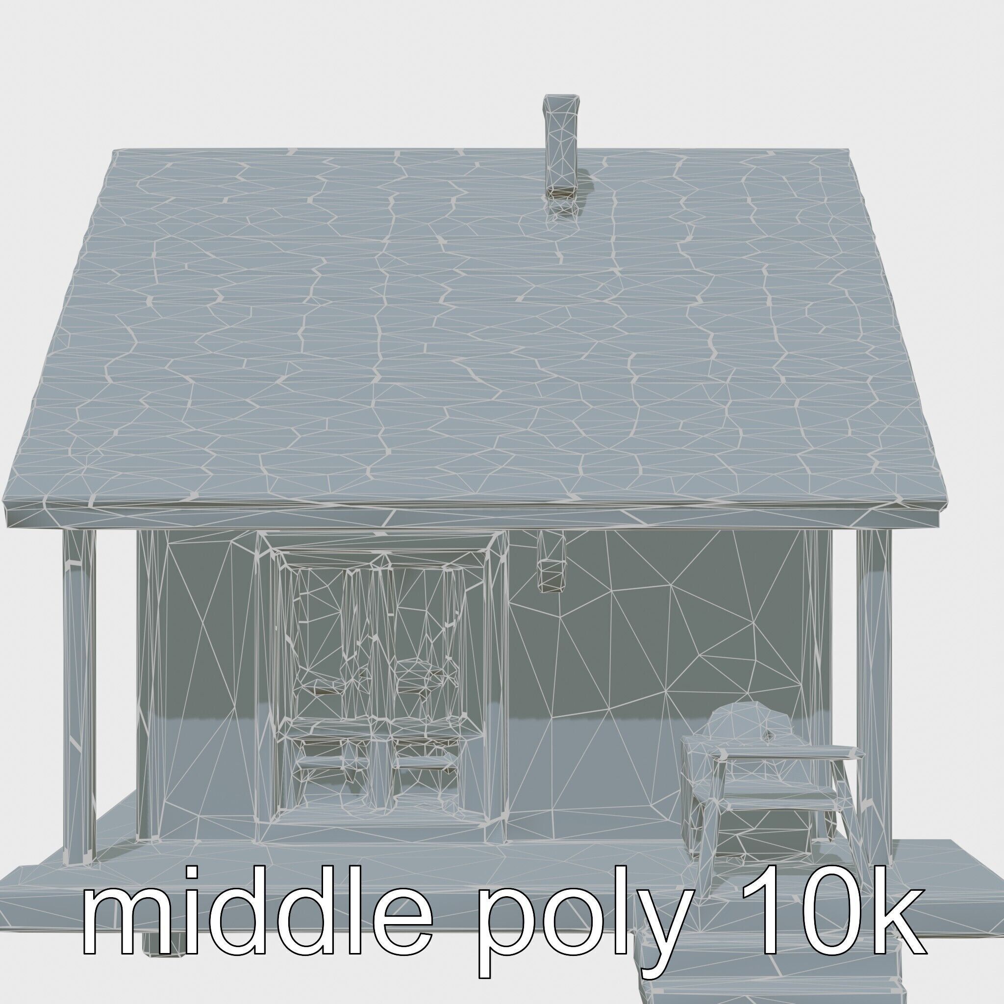 Scandinavian A-Frame Cabin with Loft model pack Low-poly 3D model_25