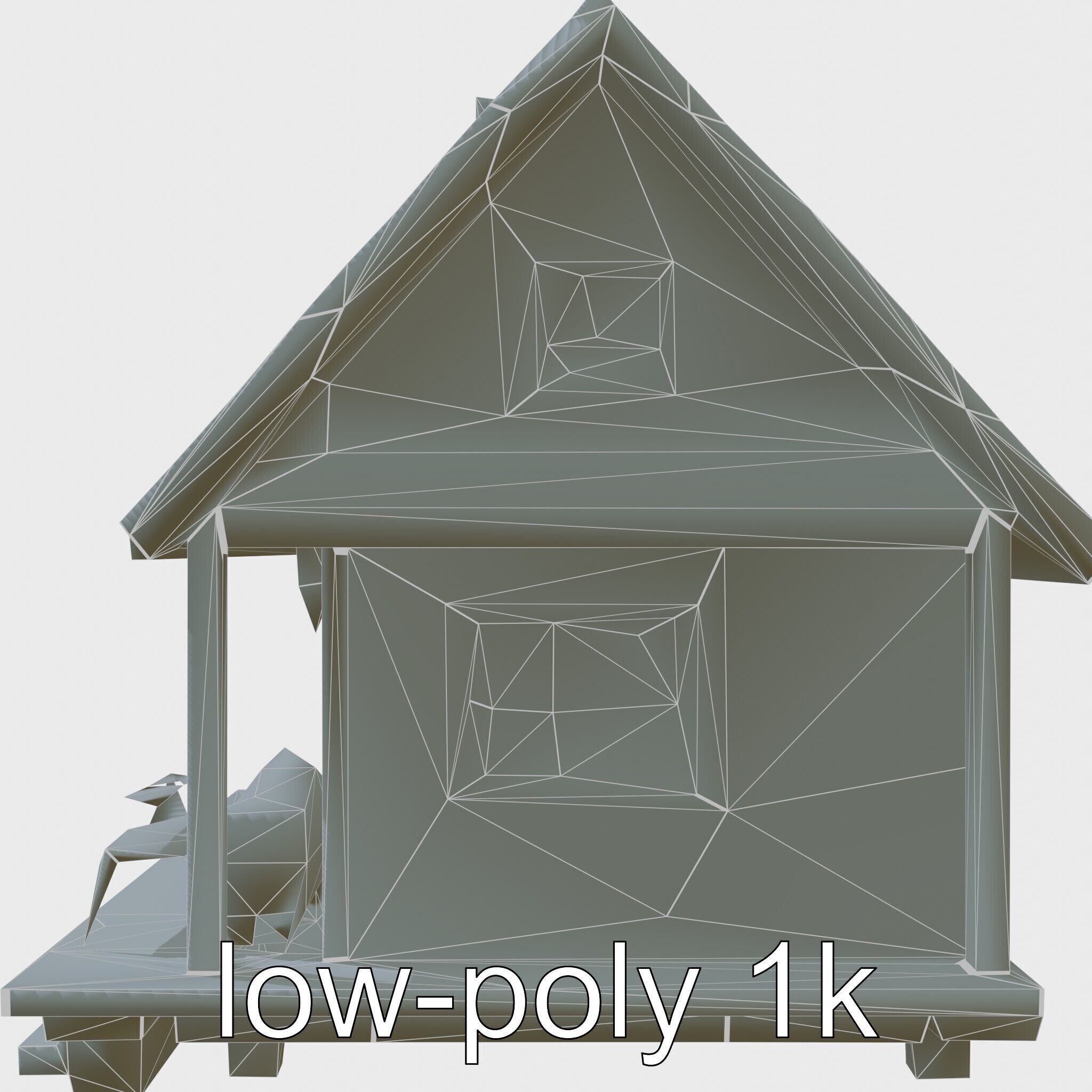Scandinavian A-Frame Cabin with Loft model pack Low-poly 3D model_10