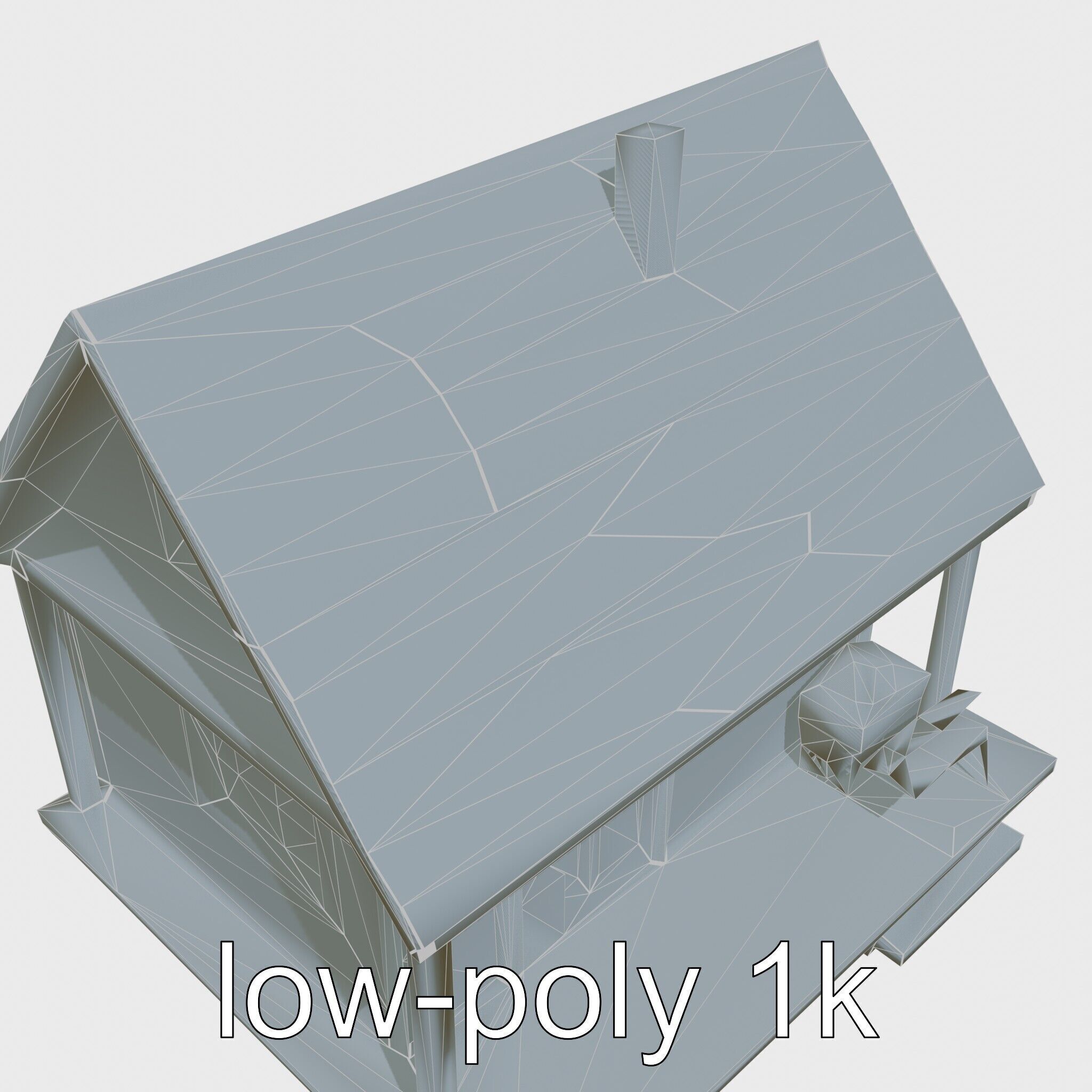 Scandinavian A-Frame Cabin with Loft model pack Low-poly 3D model_26