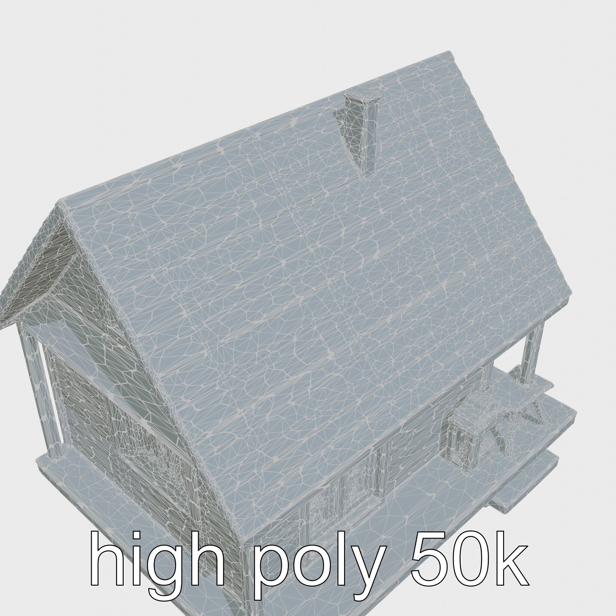 Scandinavian A-Frame Cabin with Loft model pack Low-poly 3D model_20