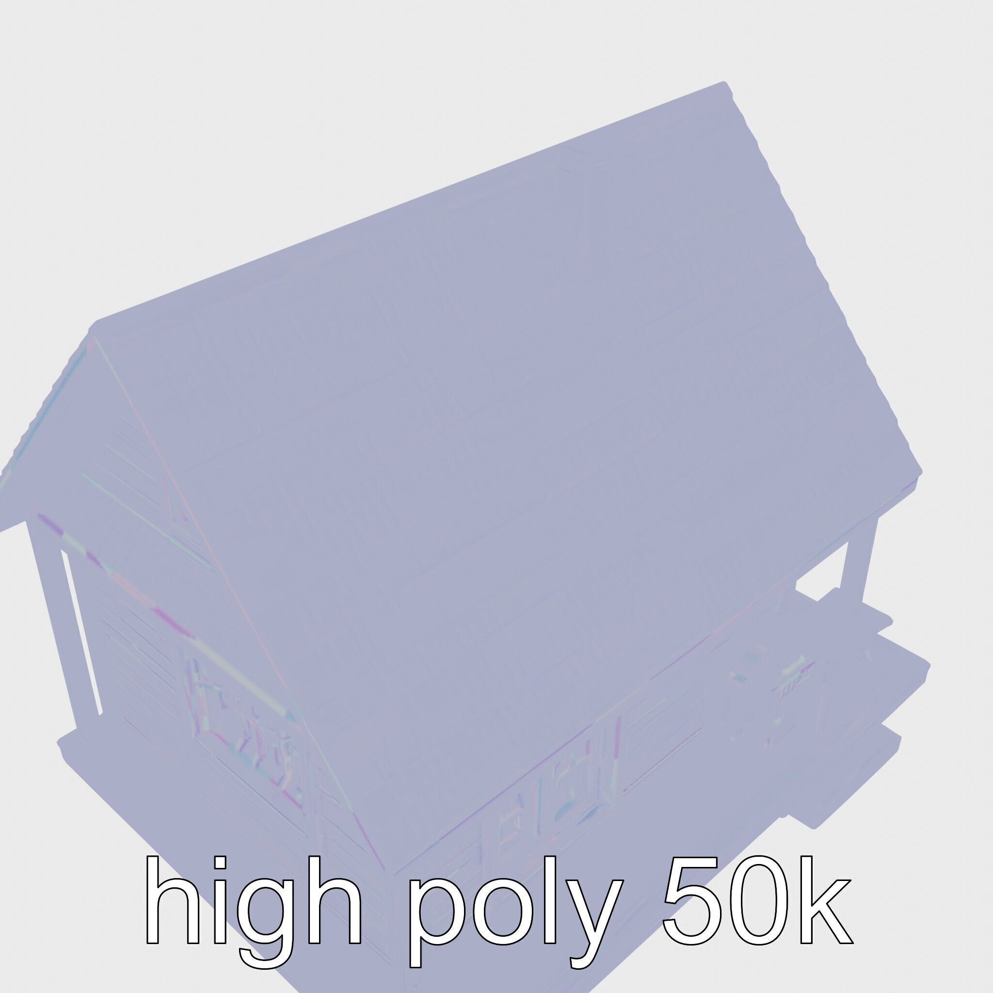 Scandinavian A-Frame Cabin with Loft model pack Low-poly 3D model_17