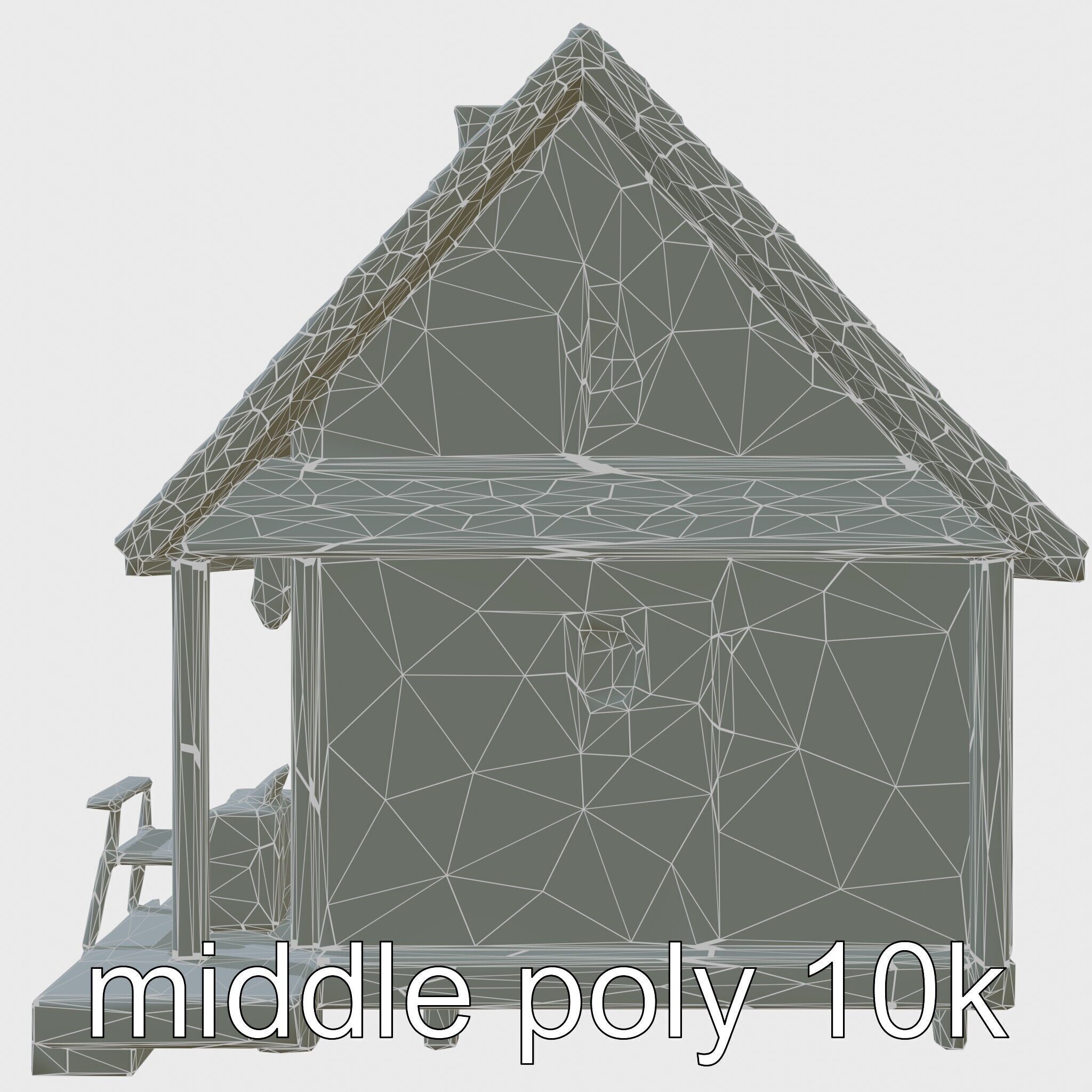 Scandinavian A-Frame Cabin with Loft model pack Low-poly 3D model_9