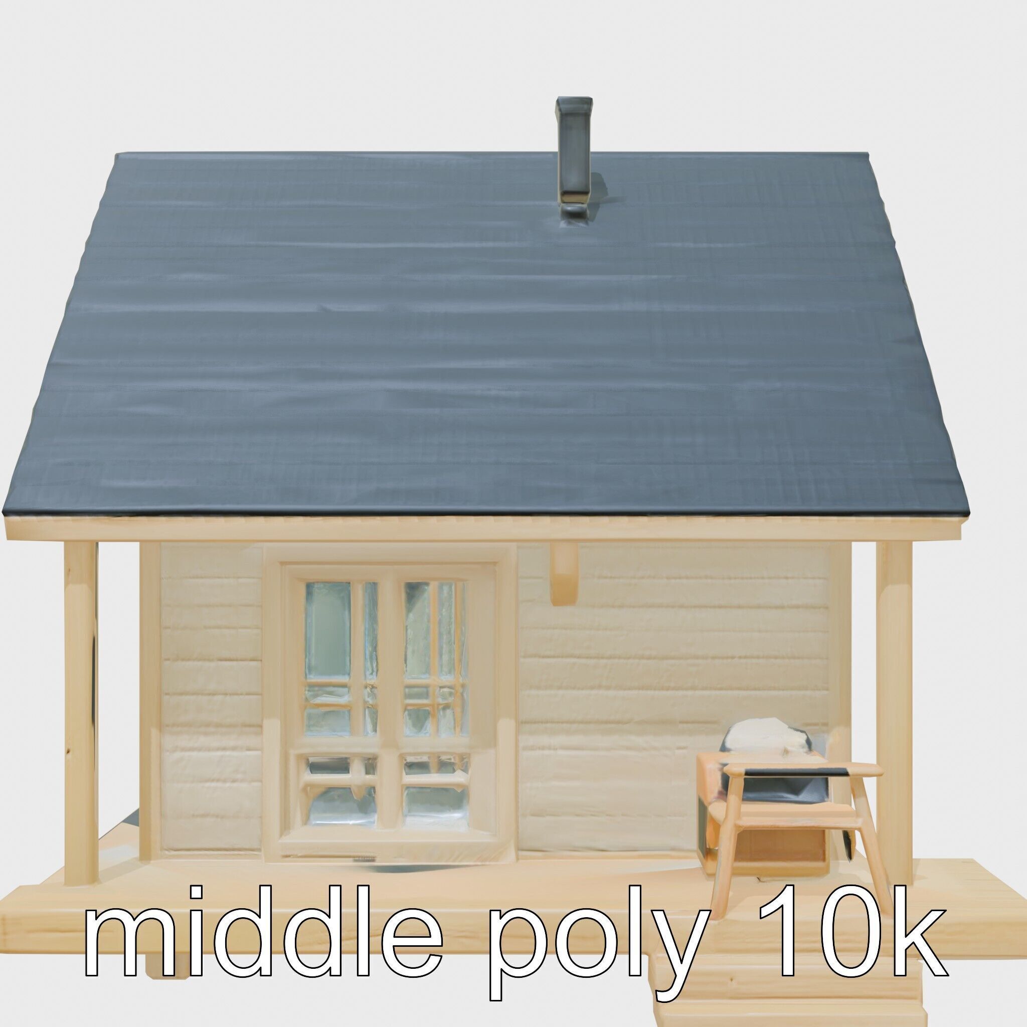 Scandinavian A-Frame Cabin with Loft model pack Low-poly 3D model_15
