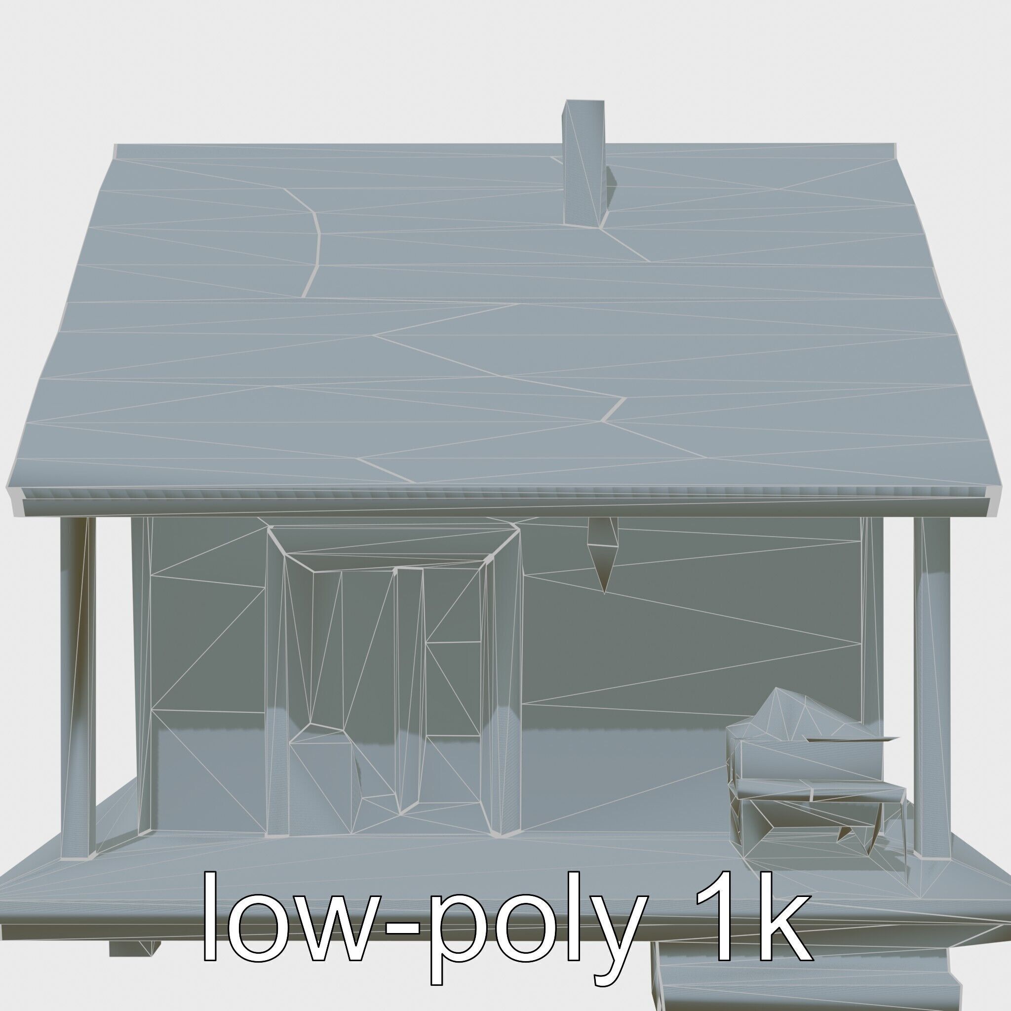 Scandinavian A-Frame Cabin with Loft model pack Low-poly 3D model_30