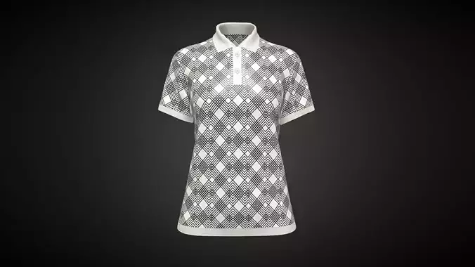 Girls Striped Polo In Low Poly