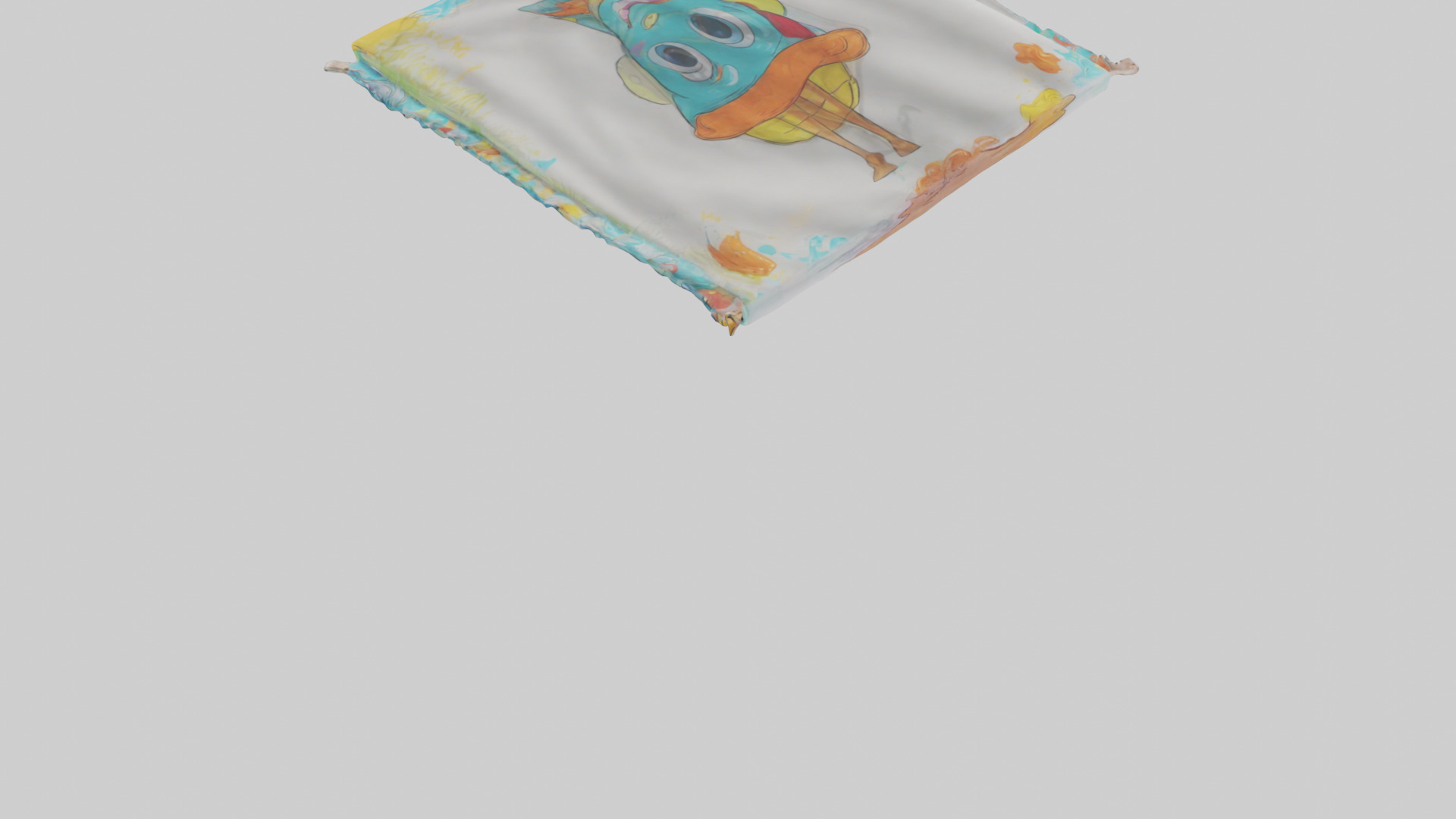 Cartoon Beach Towel model 3D model_3