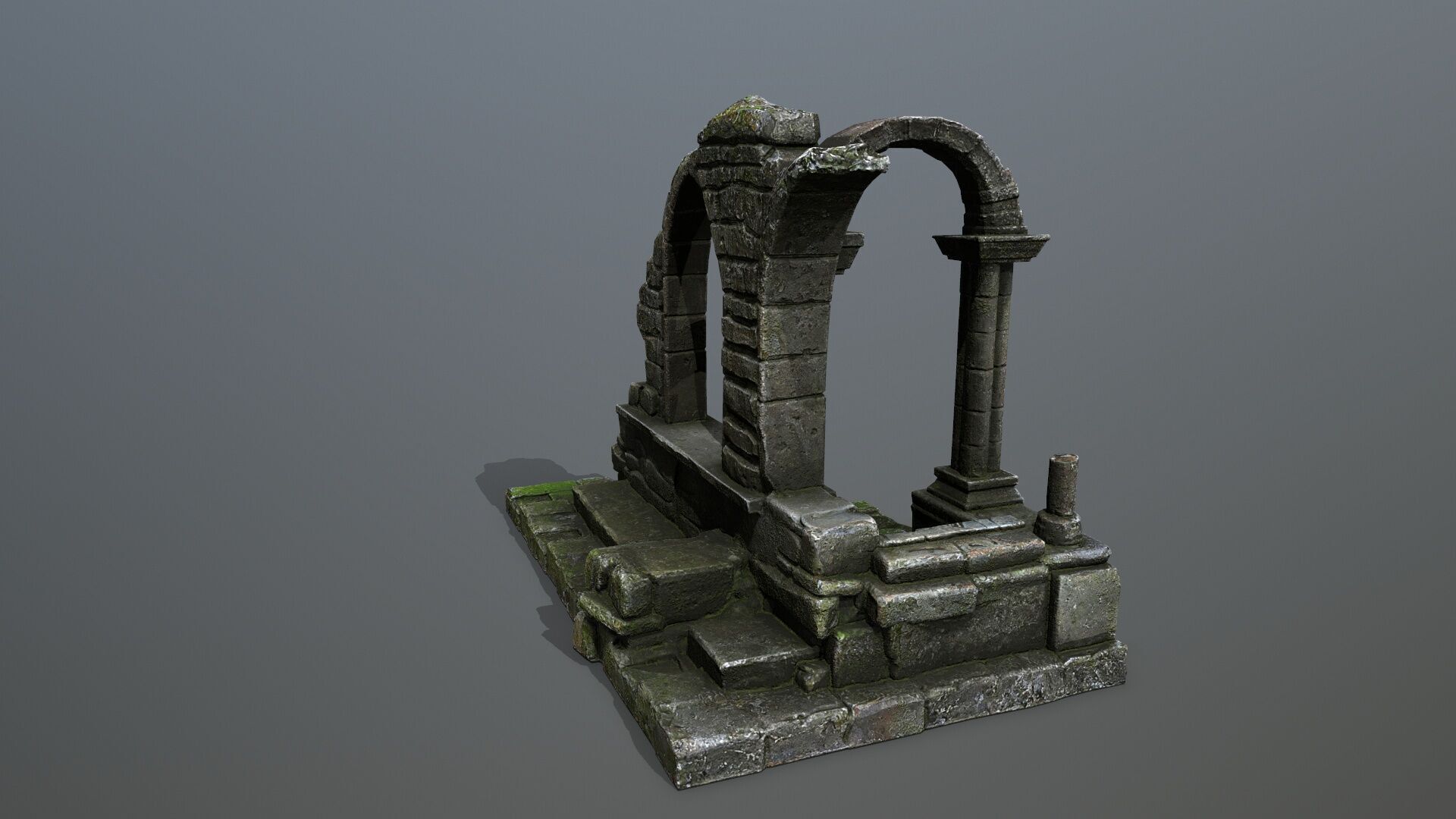 Ruin Gate Low-poly 3D model_6
