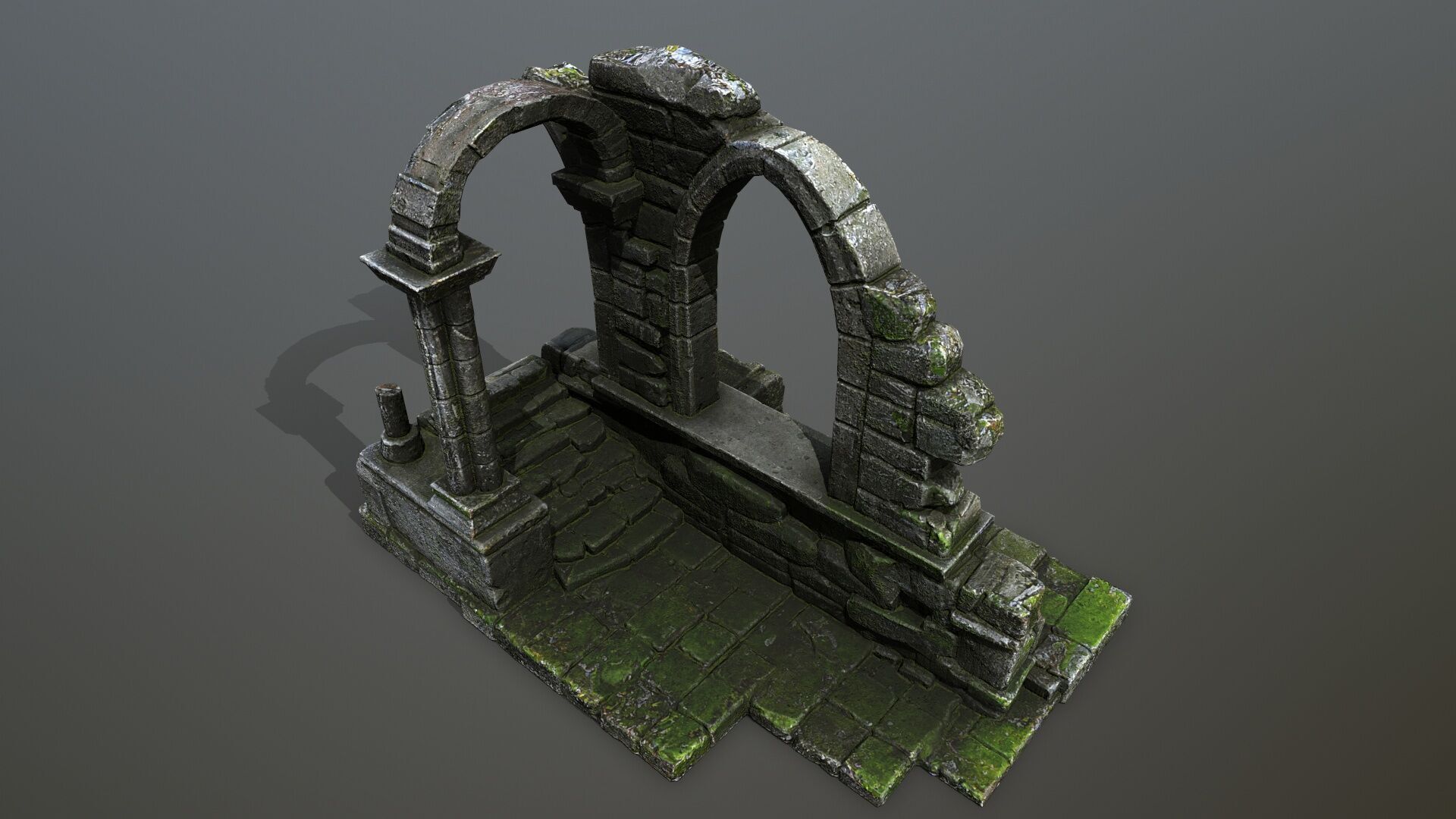 Ruin Gate Low-poly 3D model_11