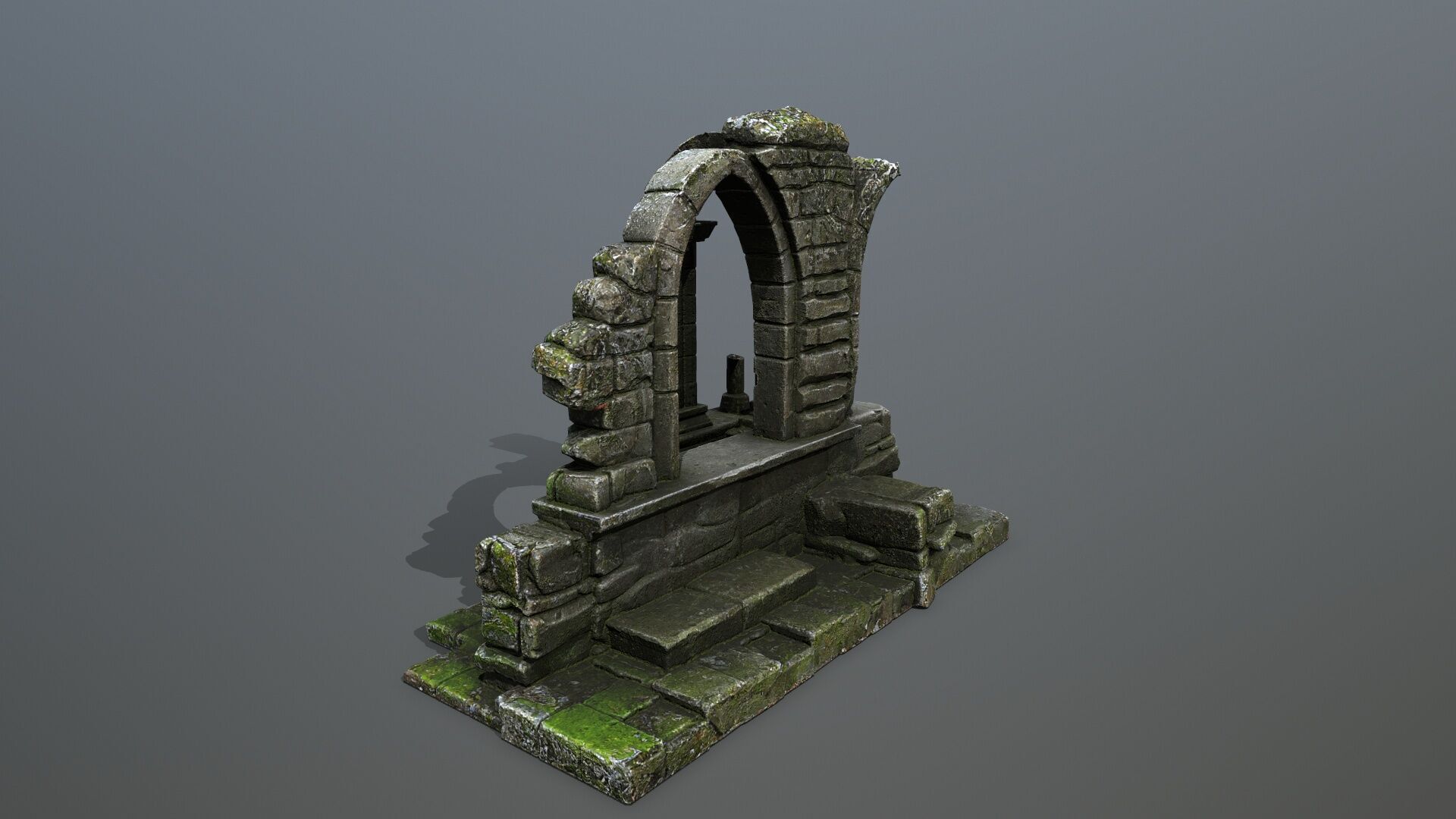 Ruin Gate Low-poly 3D model_8