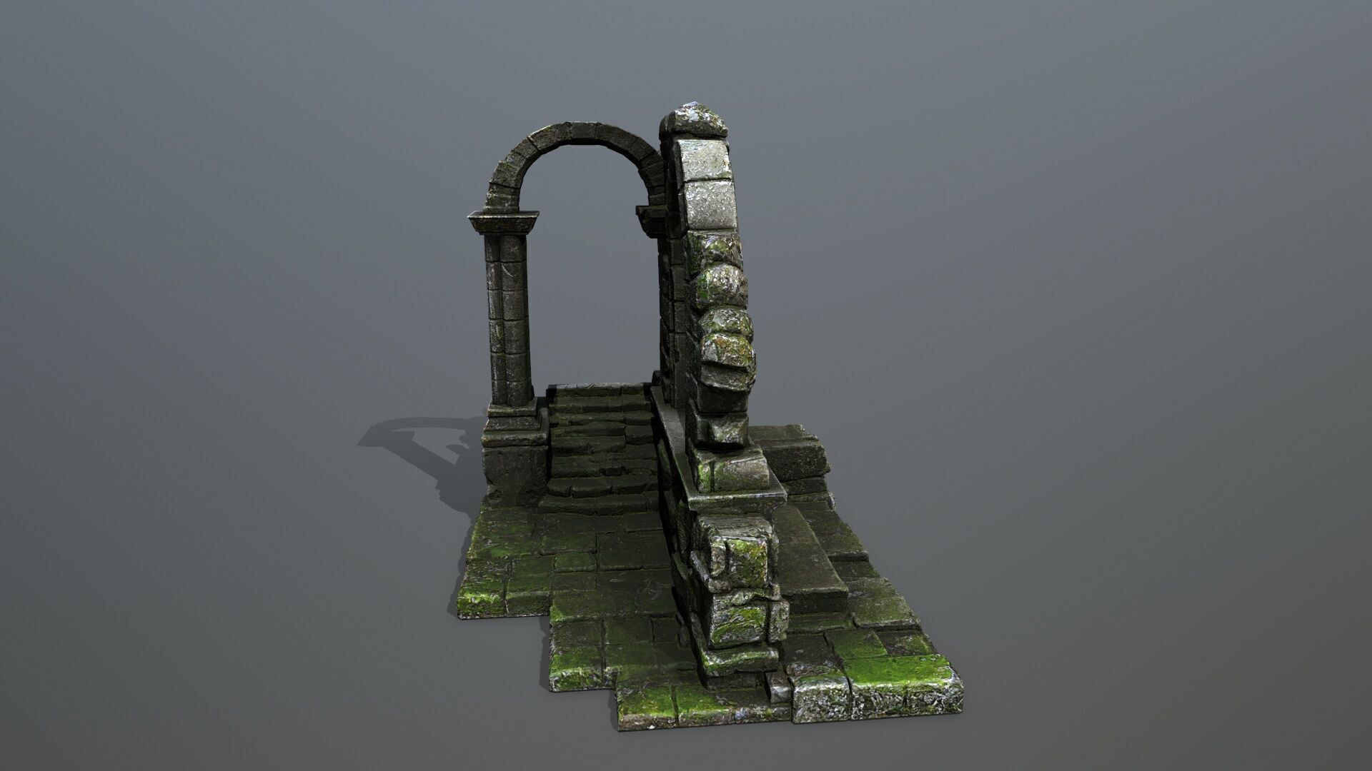 Ruin Gate Low-poly 3D model_9
