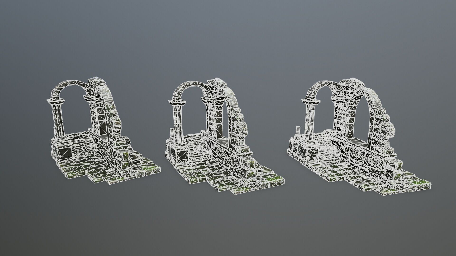 Ruin Gate Low-poly 3D model_13