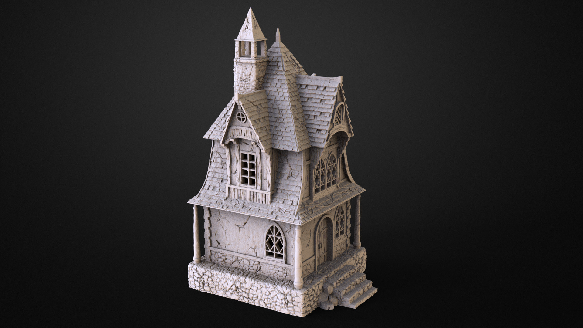 Medieval house 3 3D print model_3