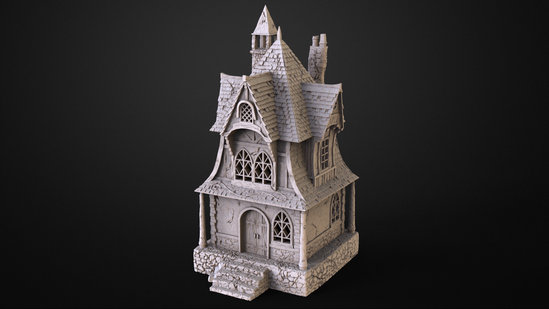 Medieval house 3 3D print model_0