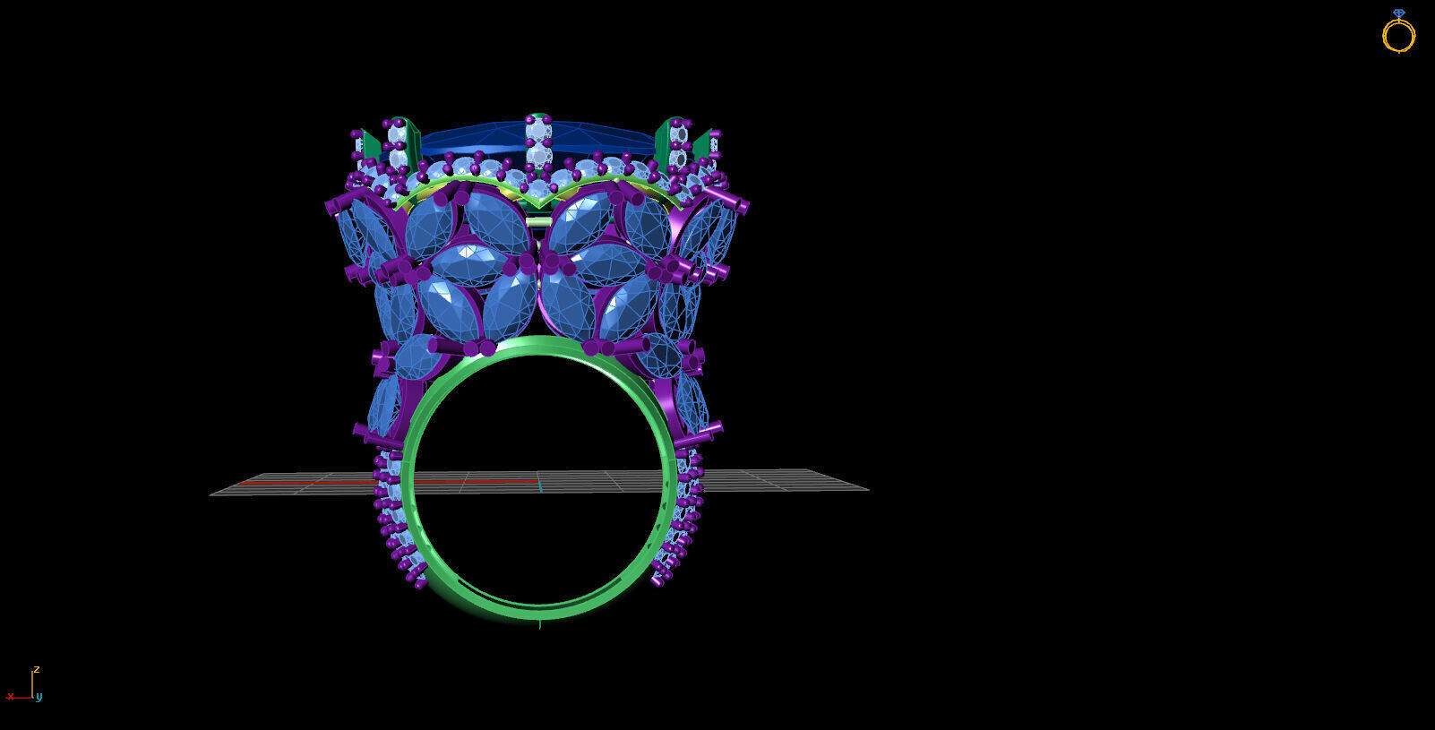 Marques big ring chopard 3D model_3