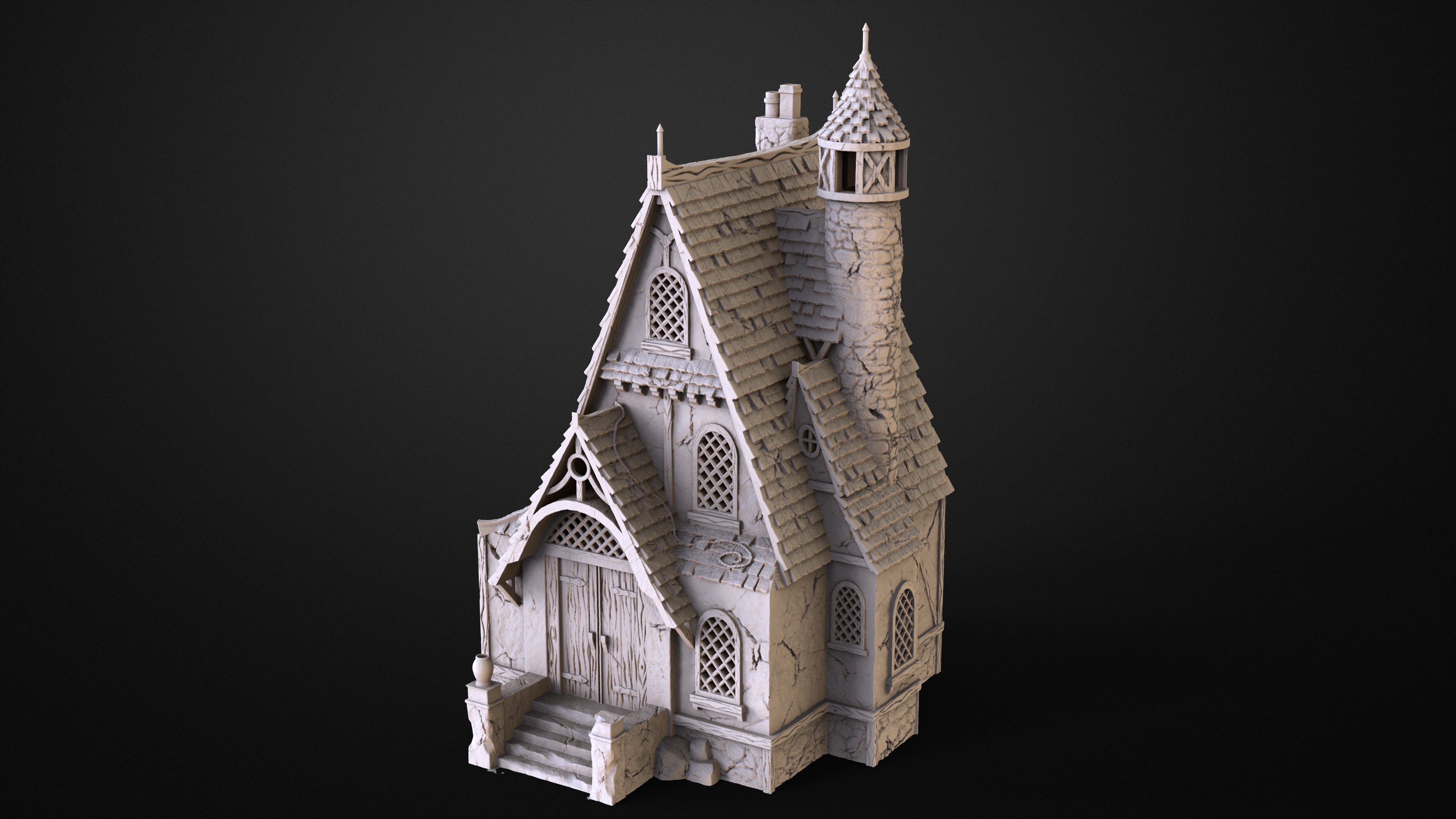 Medieval house 2 3D print model_0
