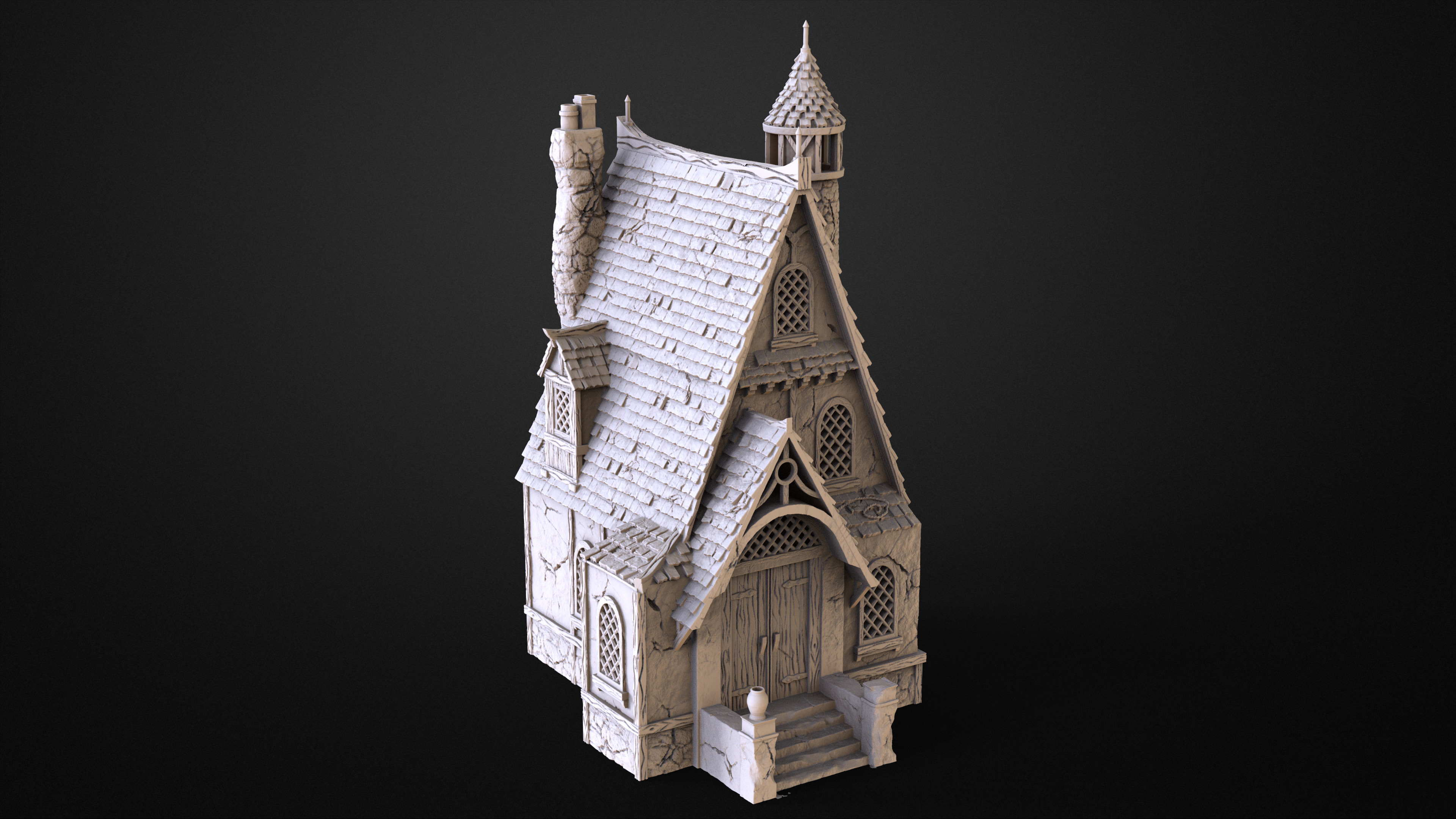 Medieval house 2 3D print model_3