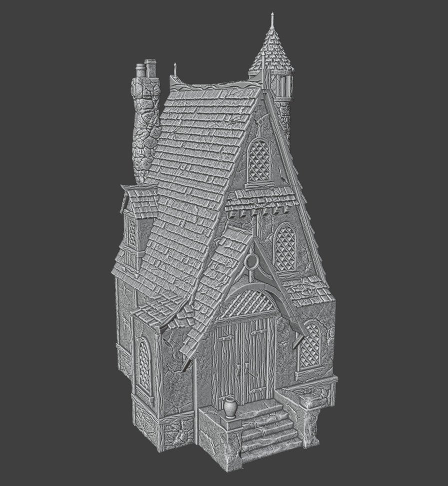 Medieval house 2 3D print model_5