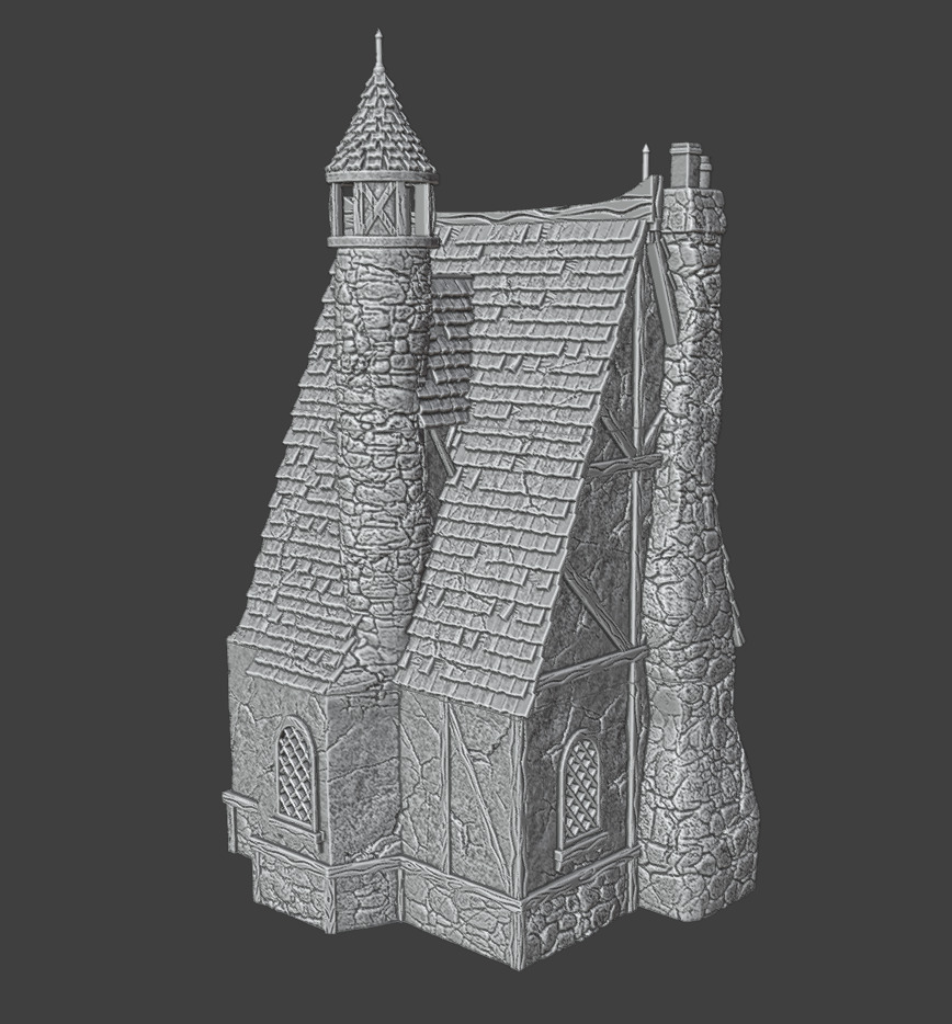 Medieval house 2 3D print model_9