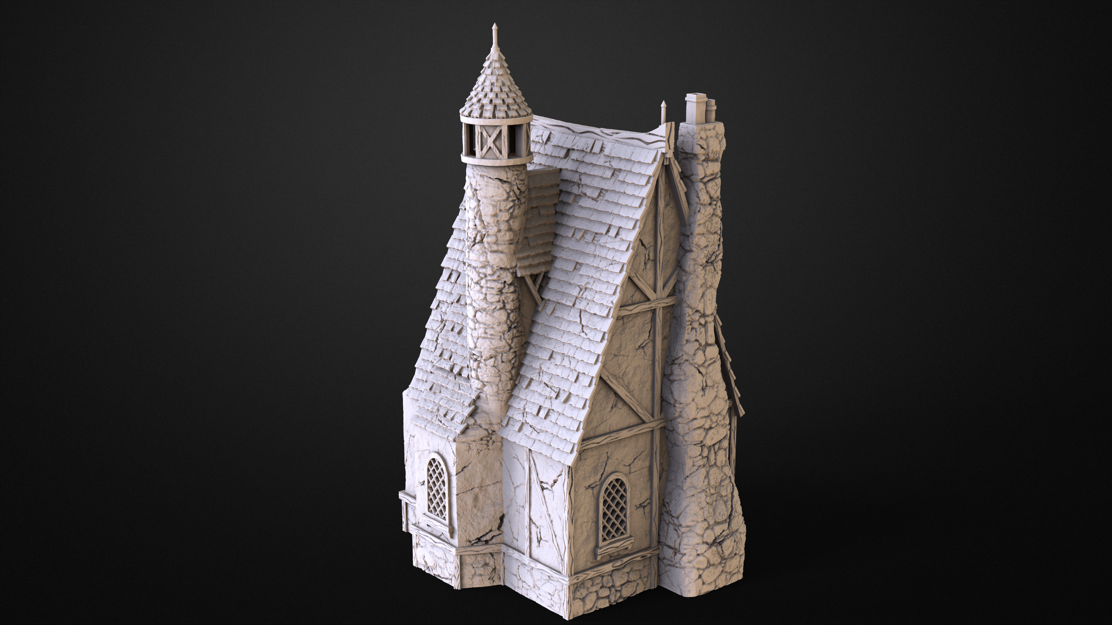 Medieval house 2 3D print model_1