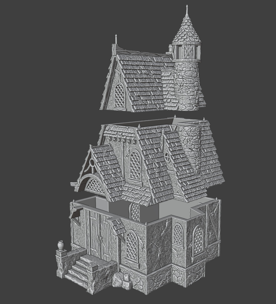 Medieval house 2 3D print model_12