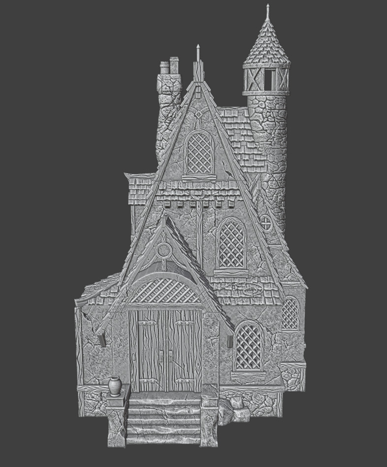 Medieval house 2 3D print model_4