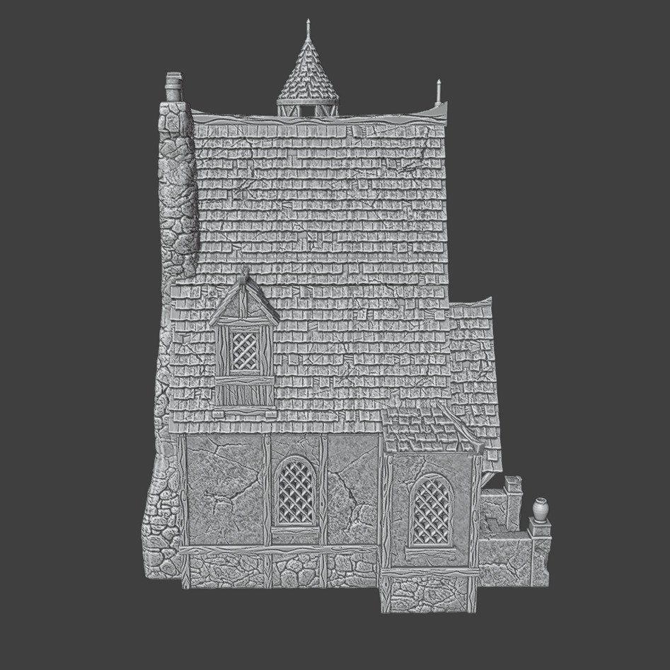 Medieval house 2 3D print model_6